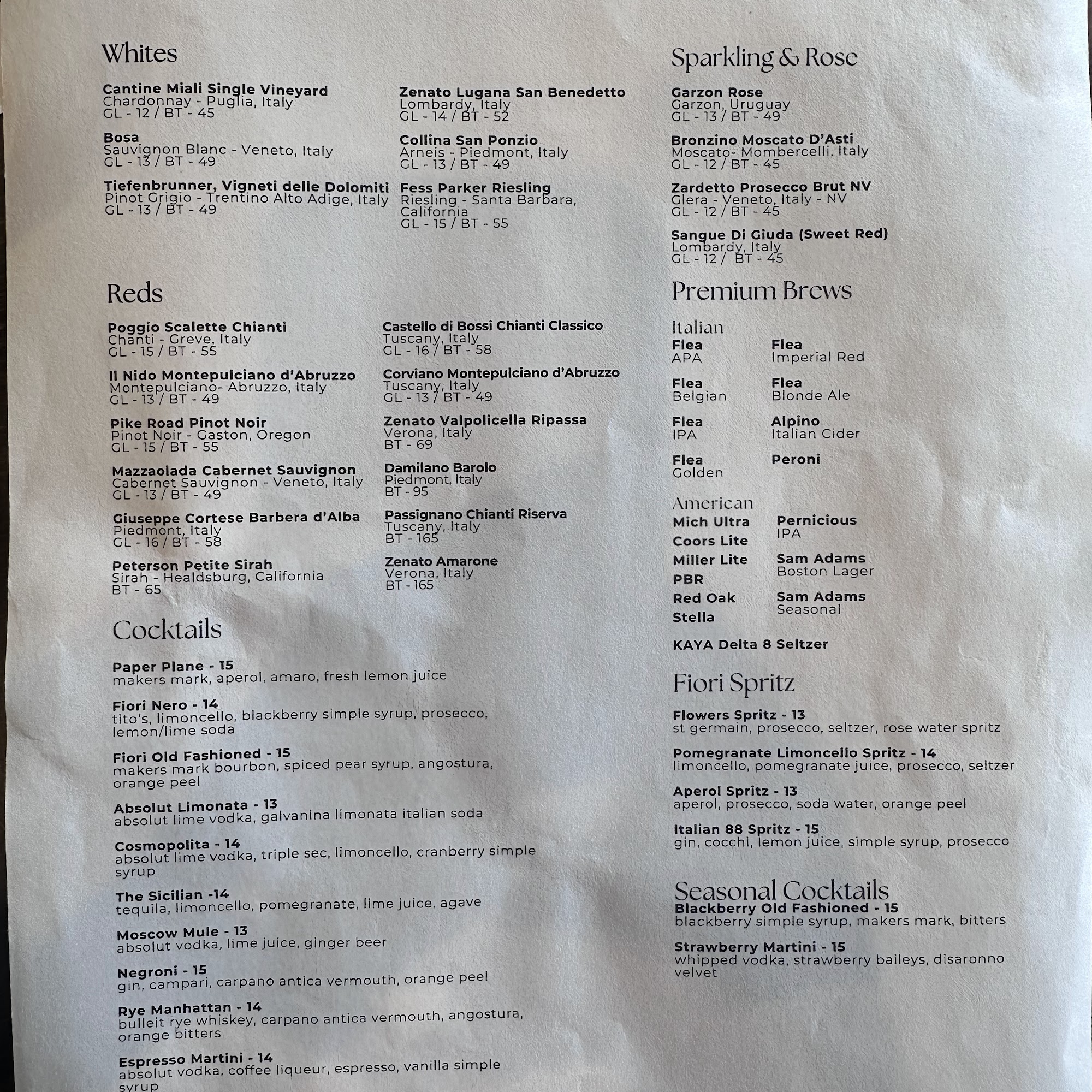 Fiori Italian Restaurant & Bar Clayton