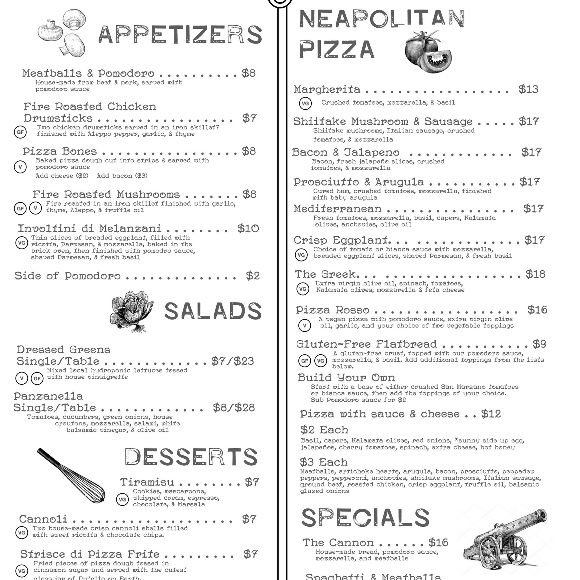 Luna Pizza Cafe - Clayton Menu