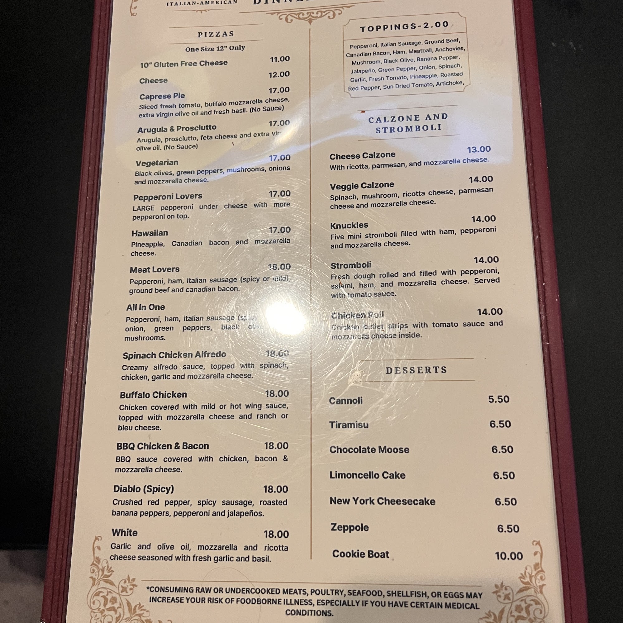 Movida Pizza Pub Menu