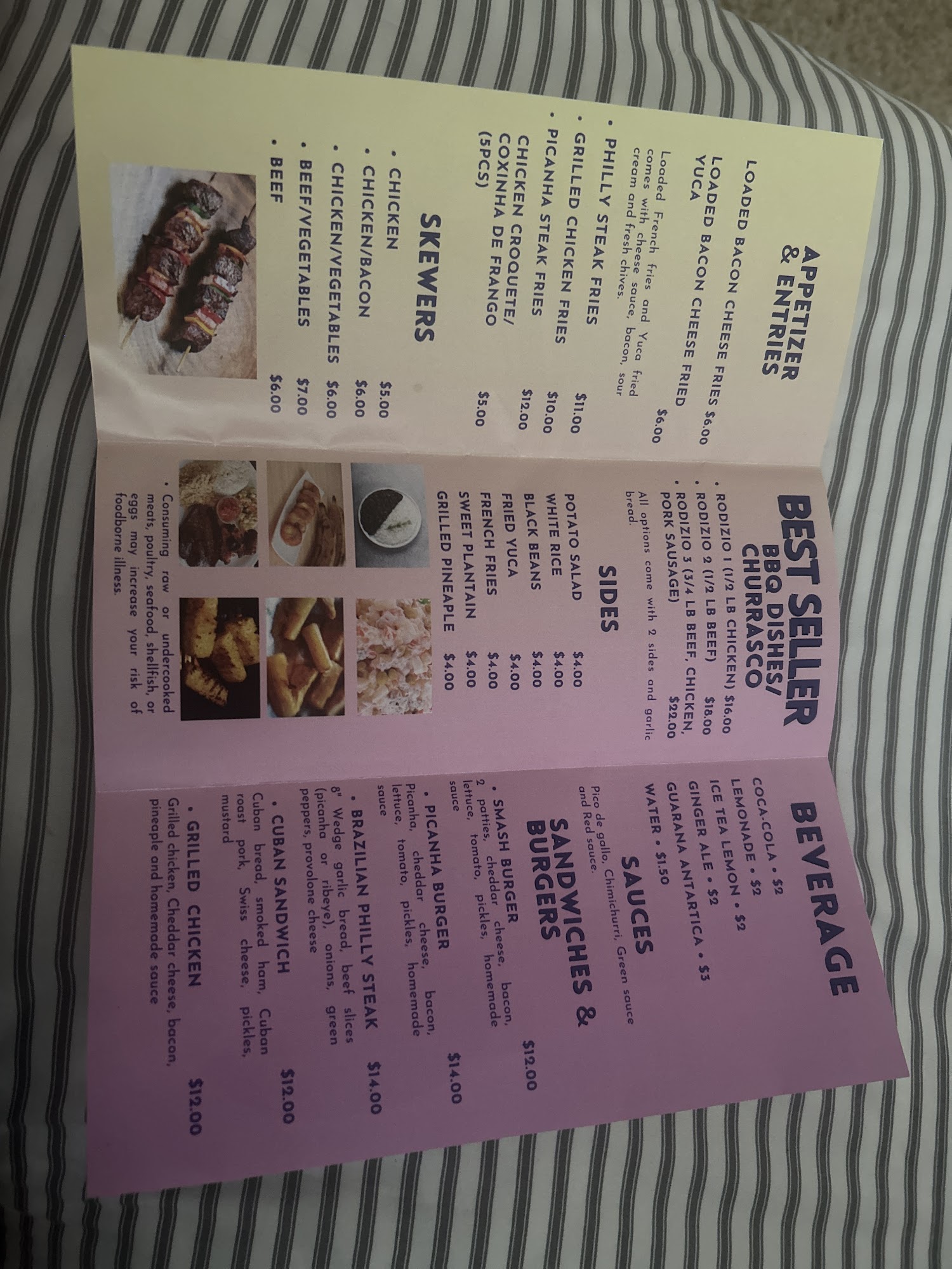 Brazilian Grill On Wheels Menu
