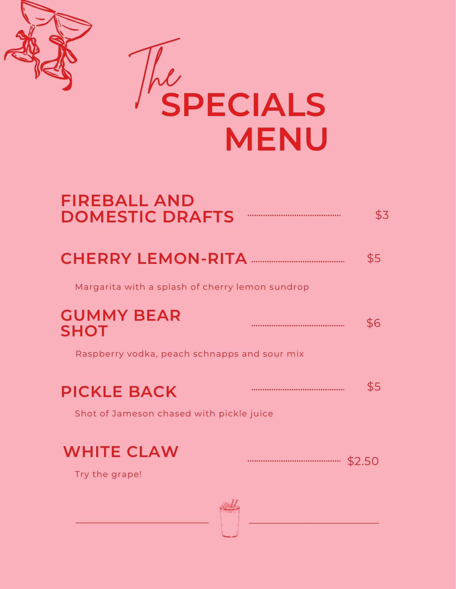 Rusty Rabbit Menu