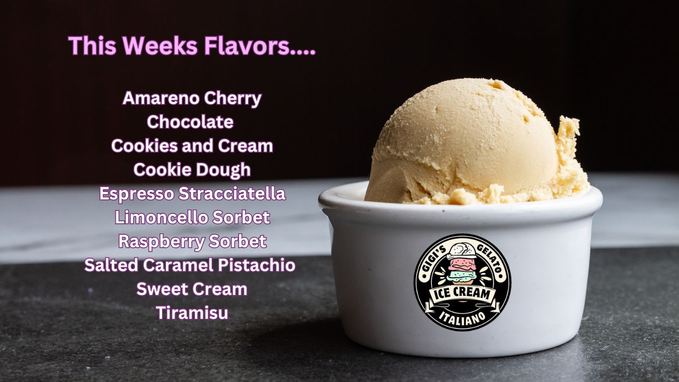 Gigi's Gelato Menu