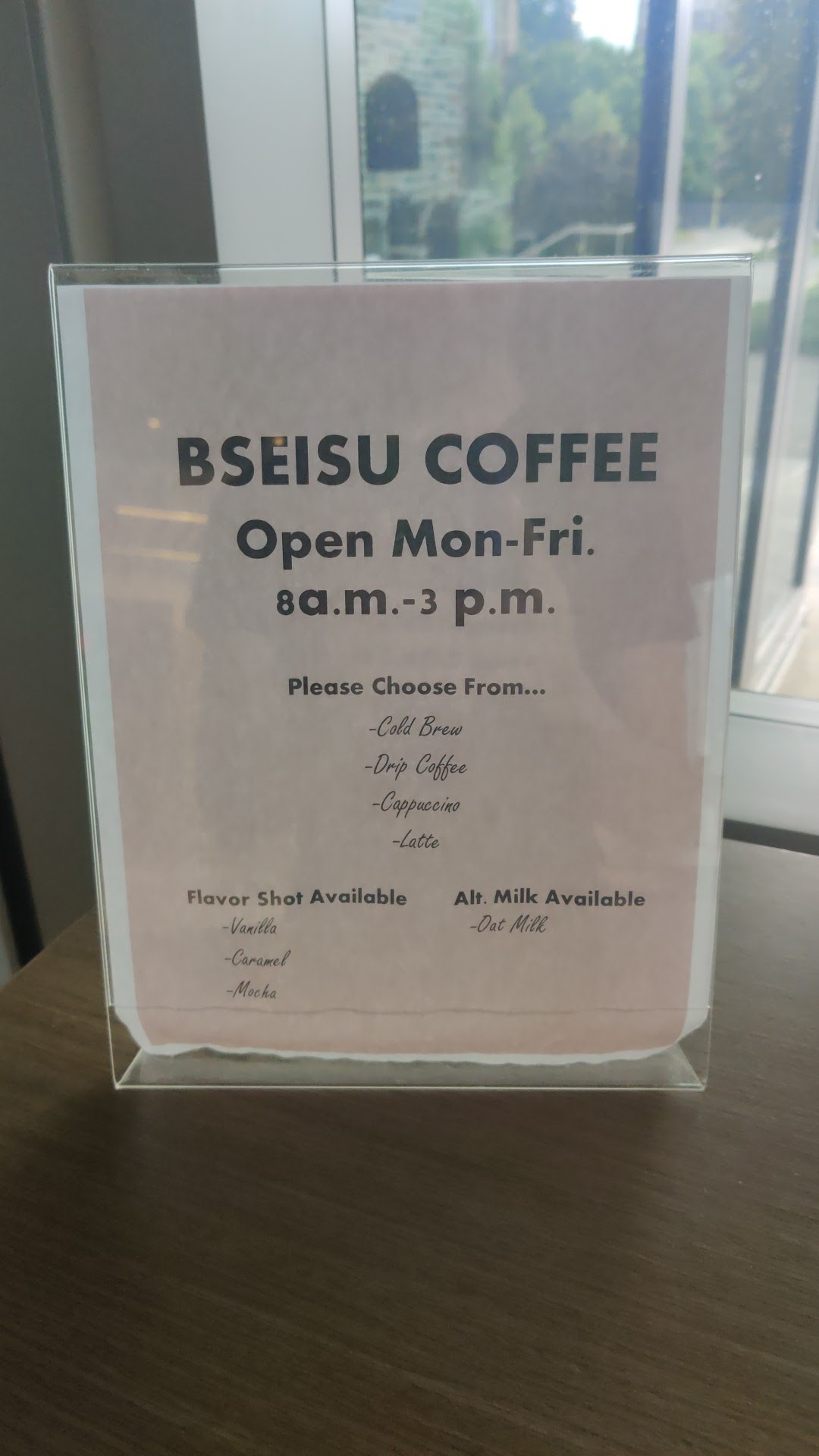 Bseisu Coffee Bar Menu