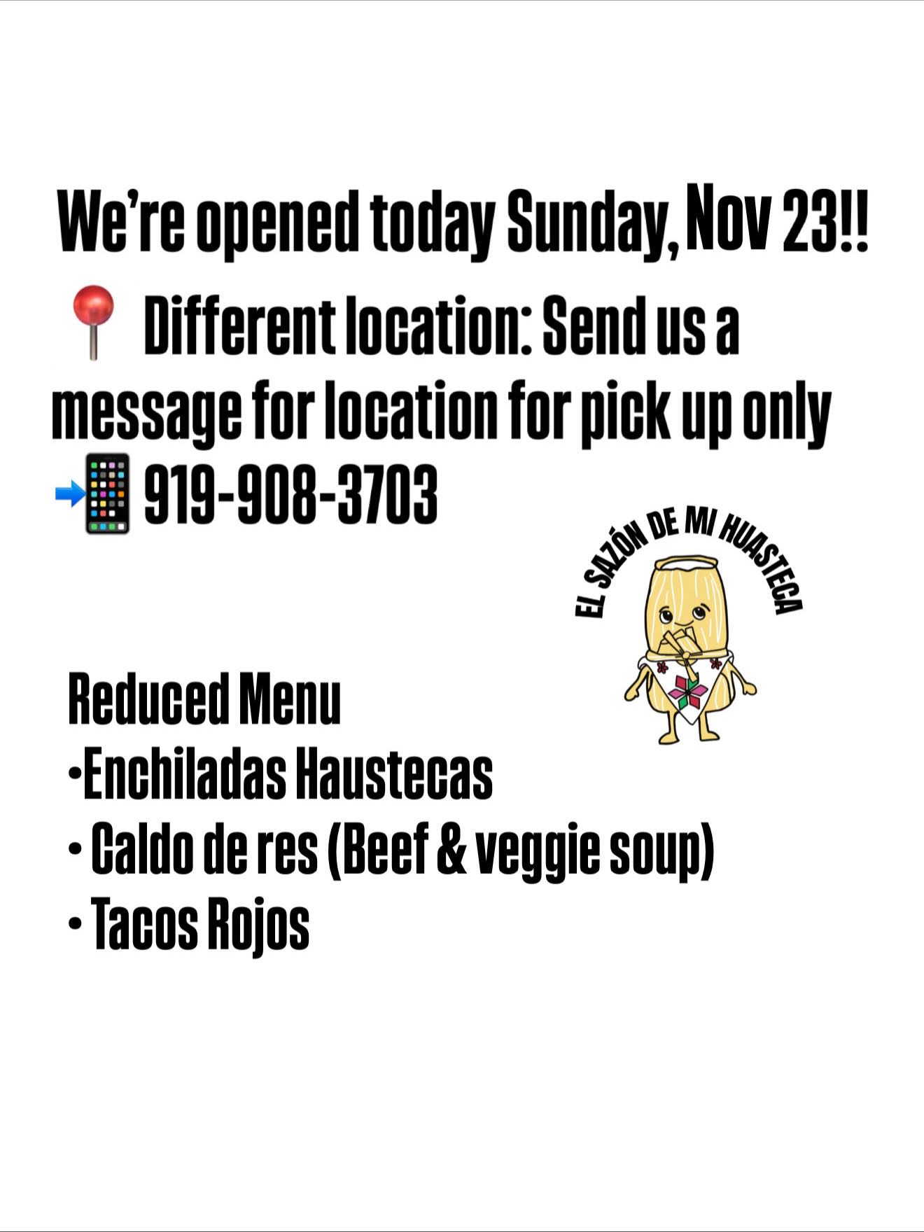 El Sazón De Mi Huasteca Menu