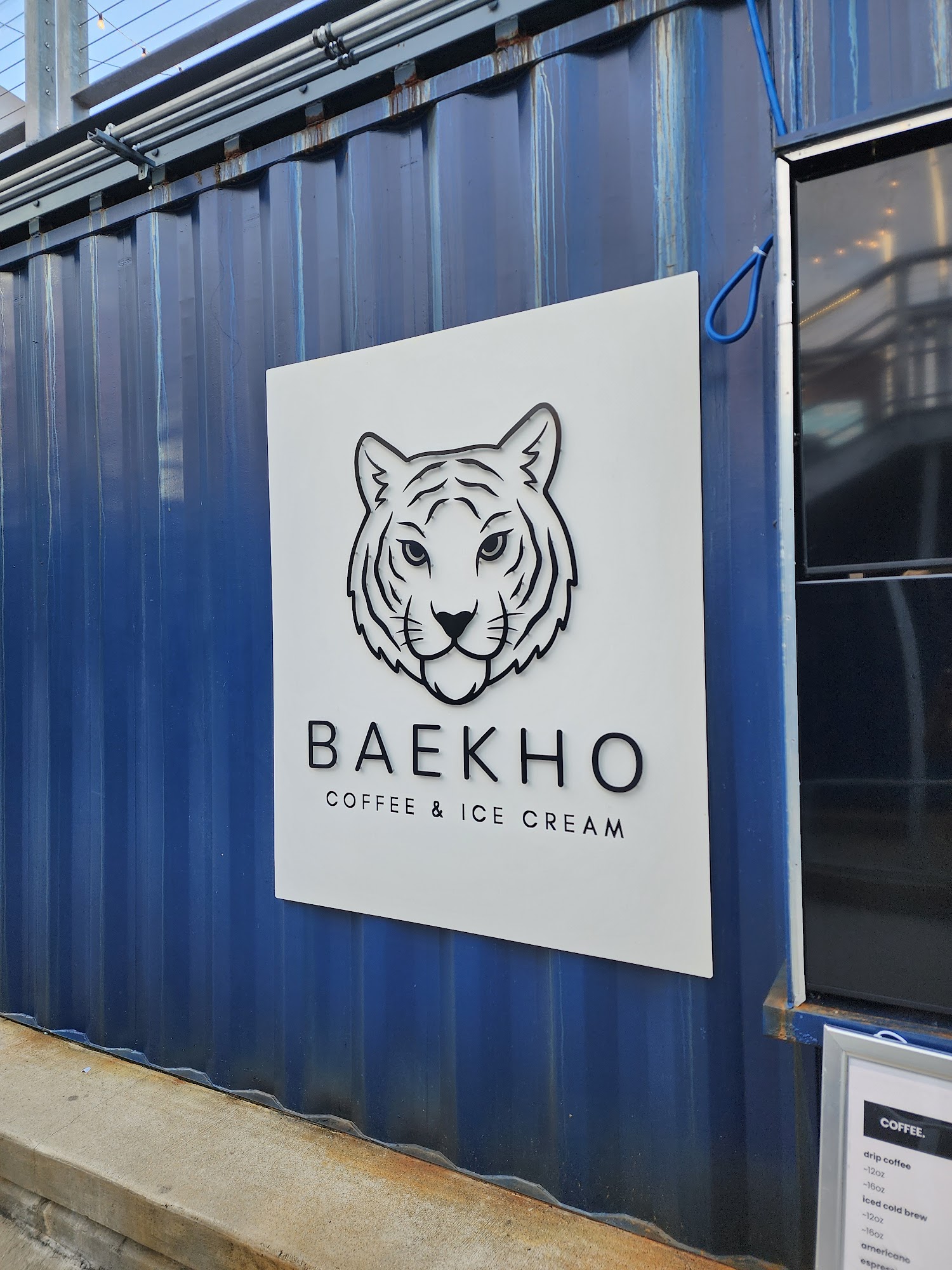 Baekho Coffee & Ice Cream Menu