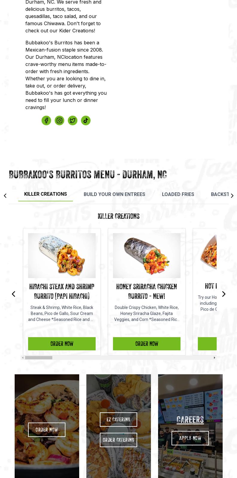 Bubbakoo's Burritos Menu