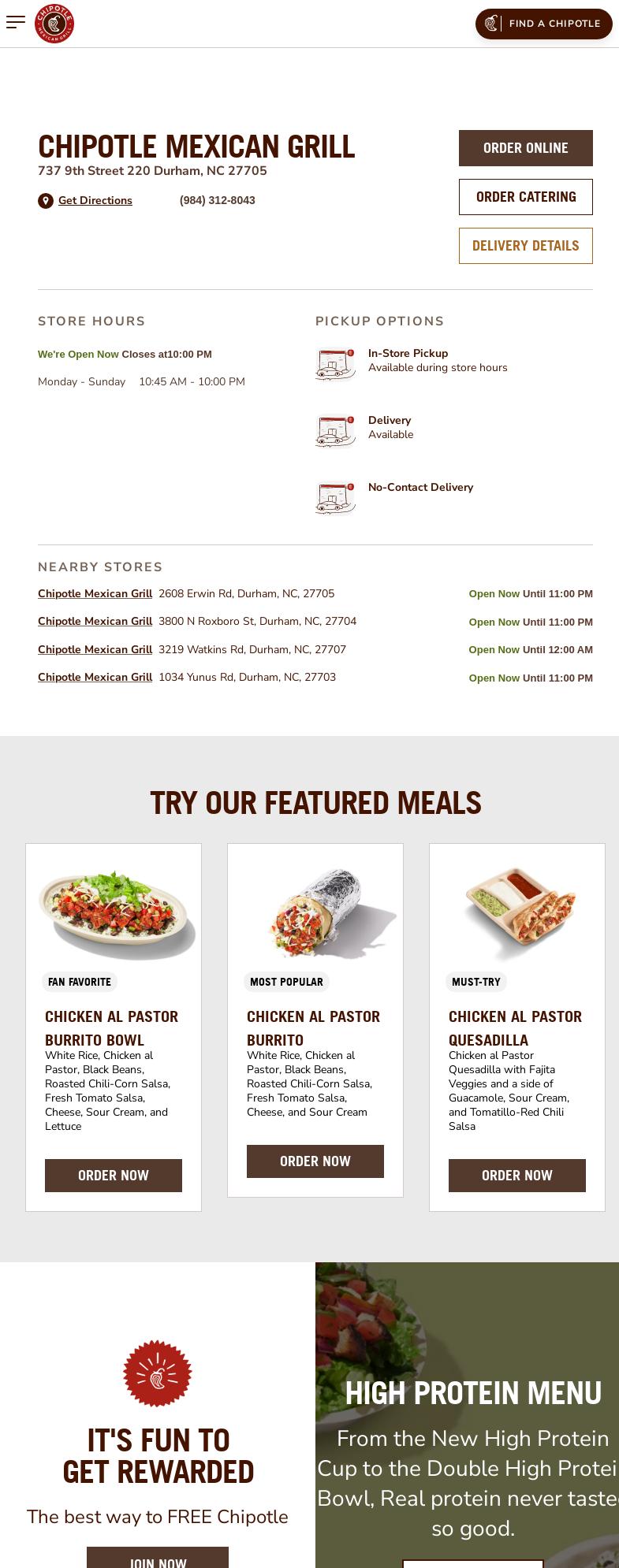 Chipotle Mexican Grill Menu