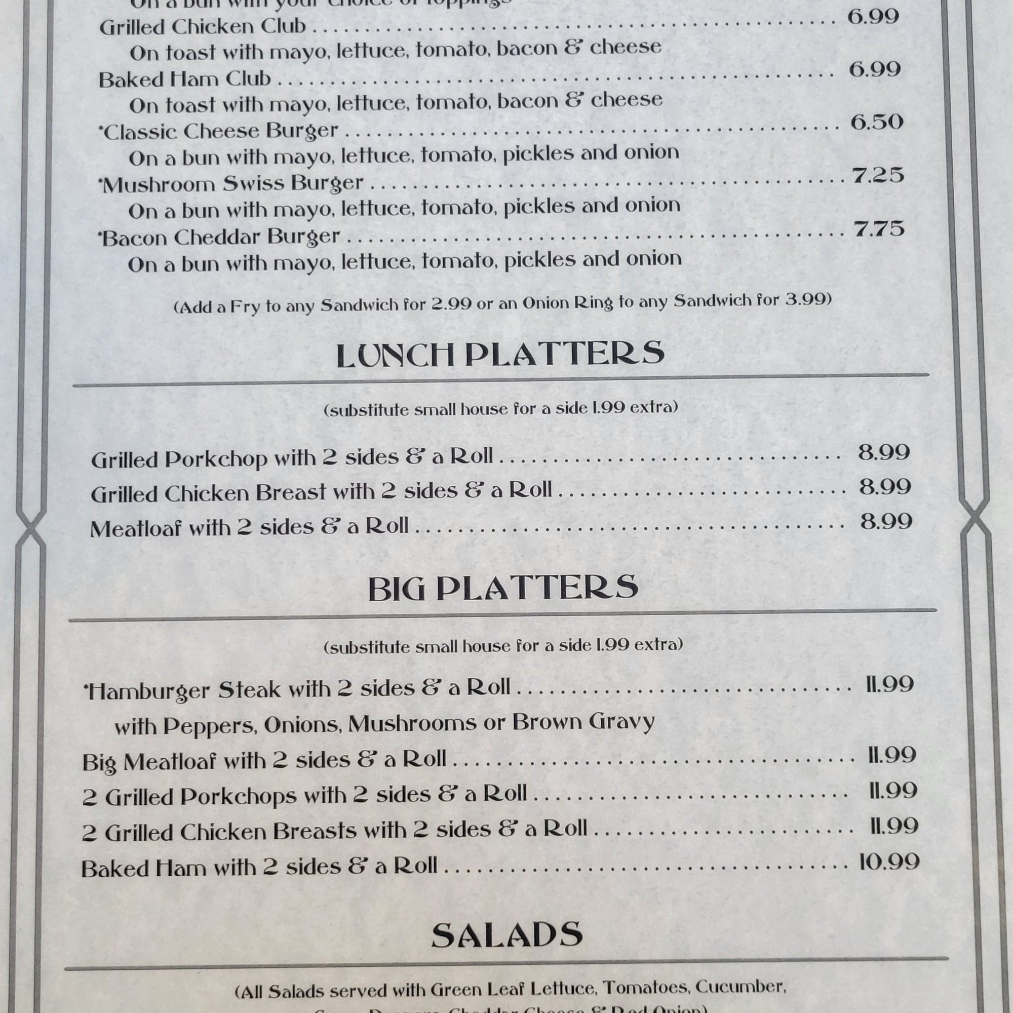 Hunt’s Homestyle Menu