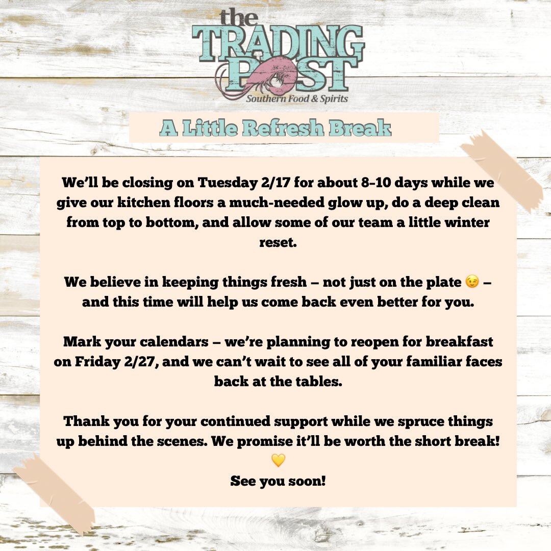 The Trading Post; Southern Food & Spirits Emerald Isle