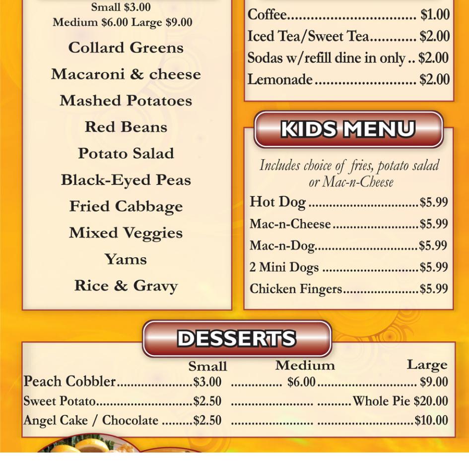 R&B's Kountry Kitchen Menu