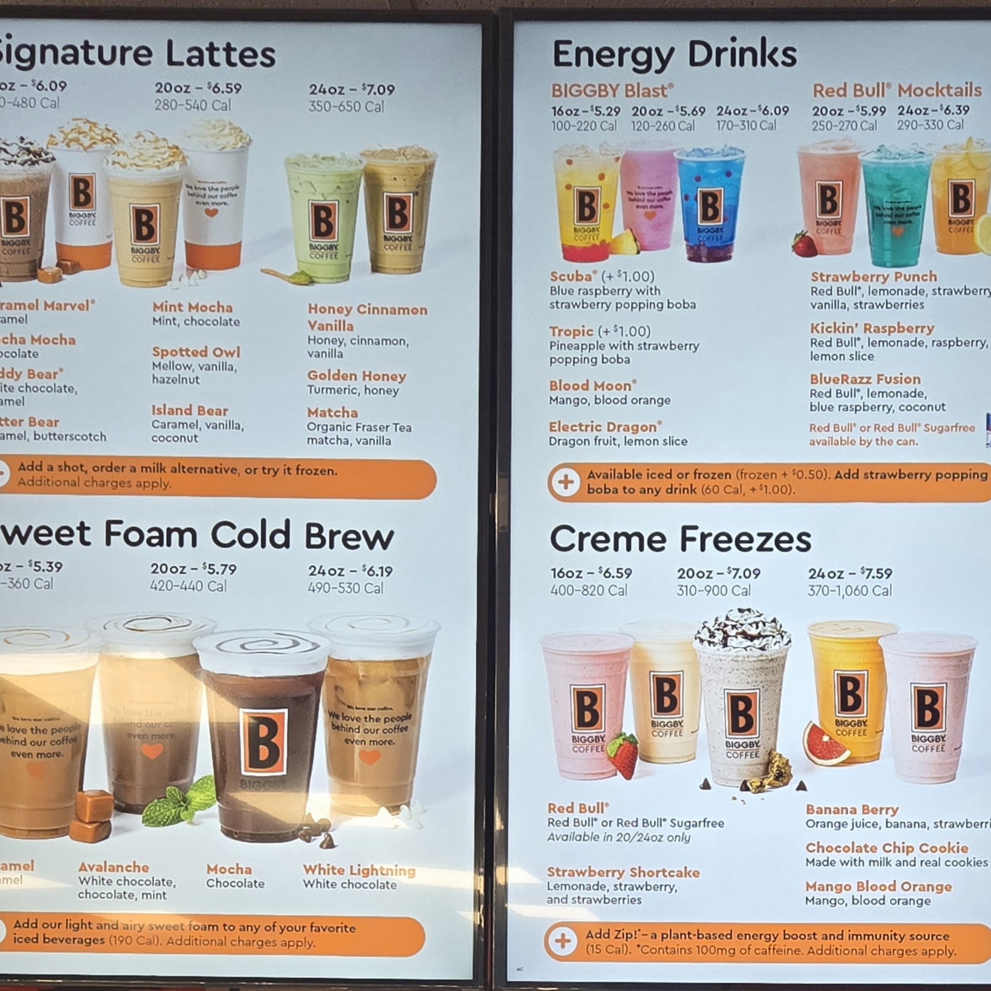 Biggby Coffee Menu