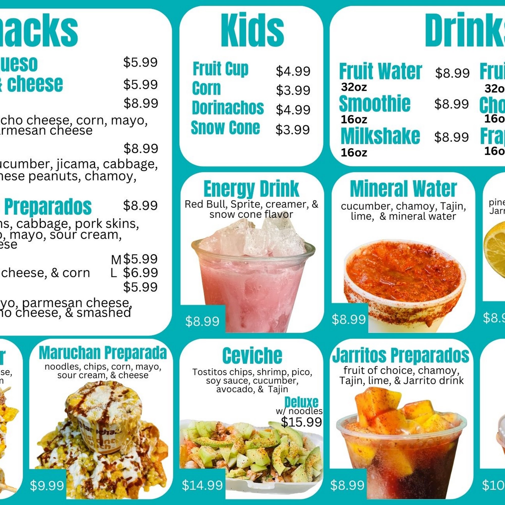Viva Tropicana Menu