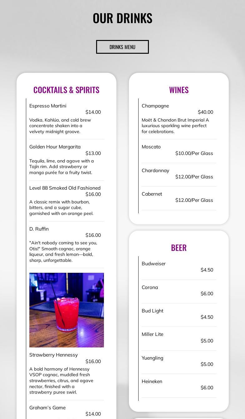 Level 88 Menu