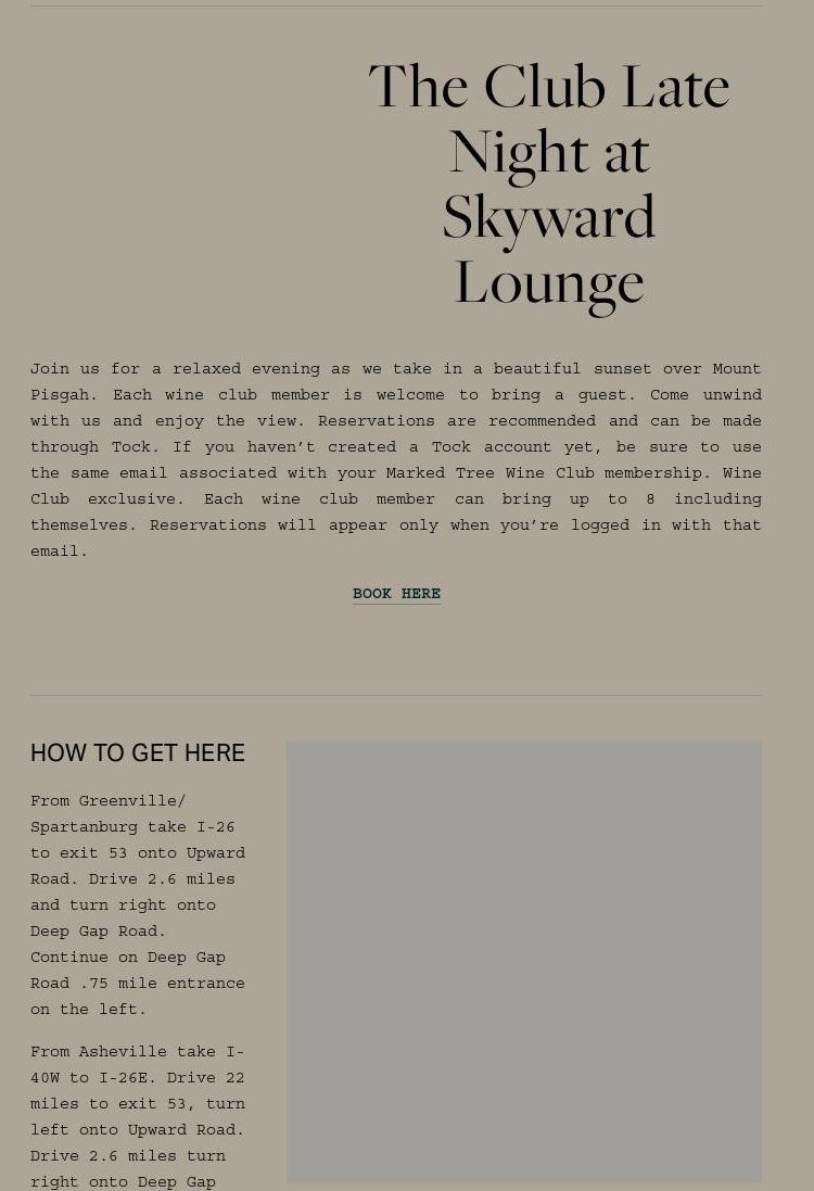 Marked Tree Vineyard Menu