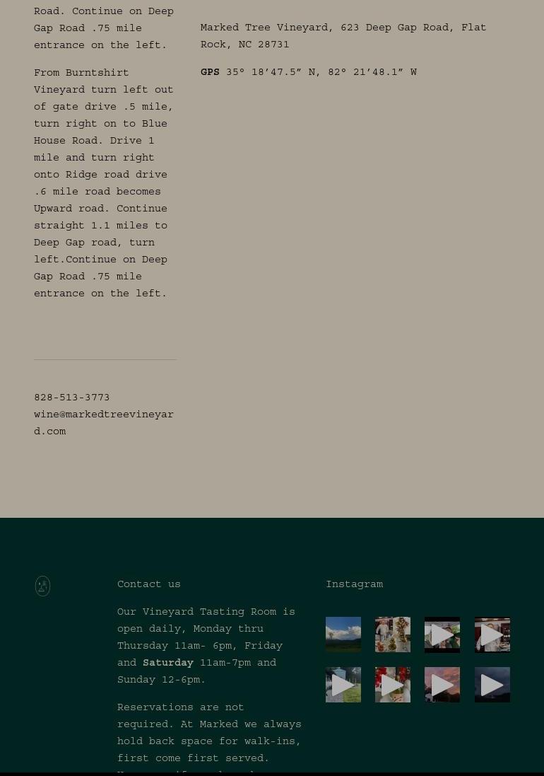 Marked Tree Vineyard Menu