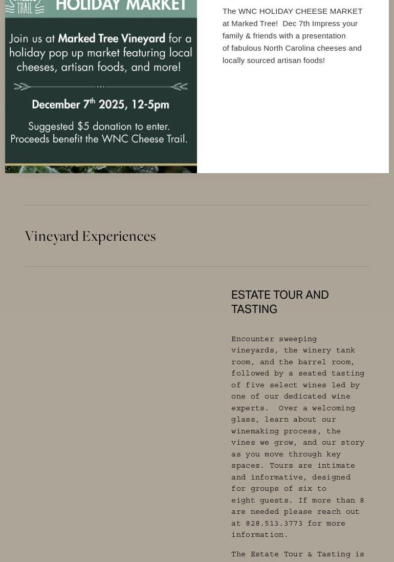 Marked Tree Vineyard Menu