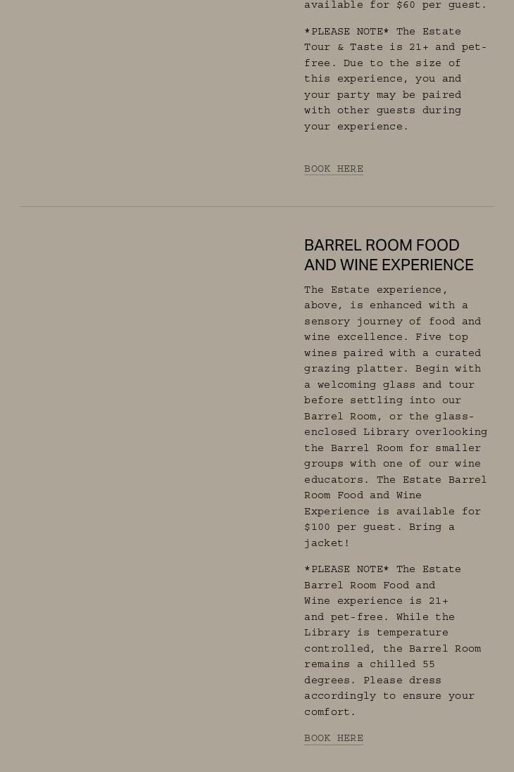 Marked Tree Vineyard Menu