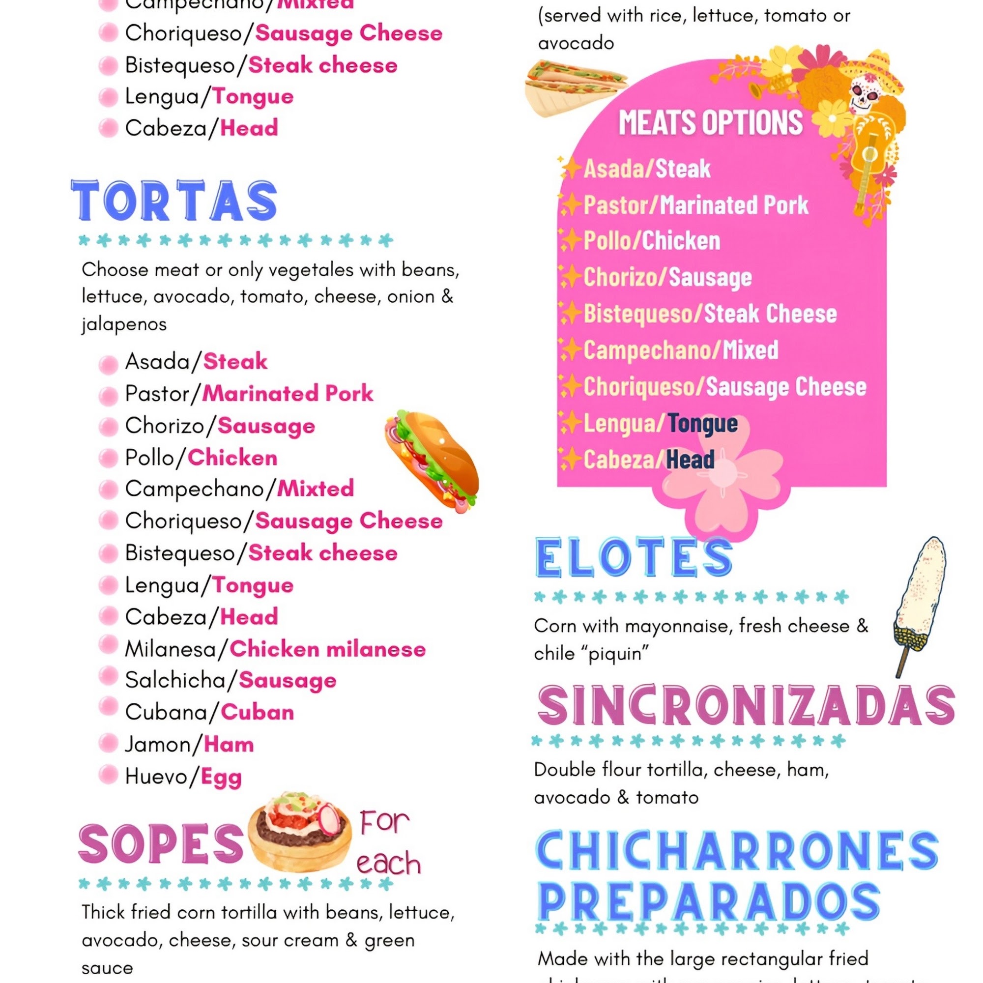 Taqueria Lupita Menu