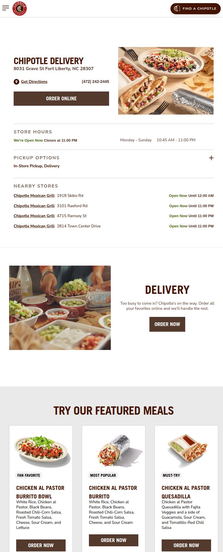 Chipotle Mexican Grill Menu