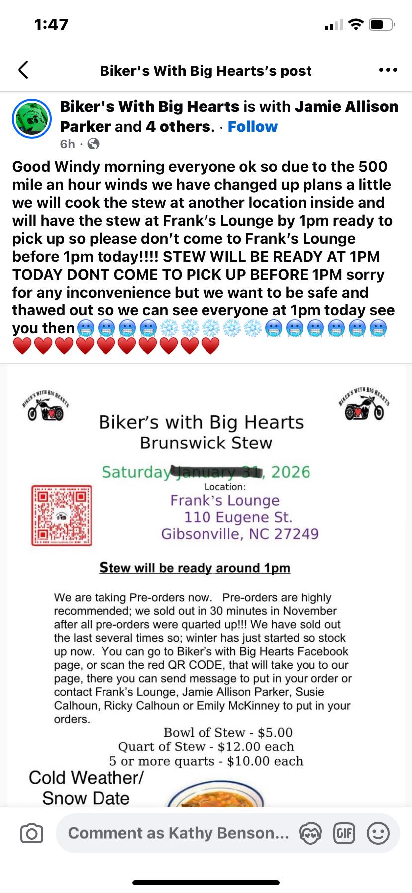 Frank's Lounge Menu