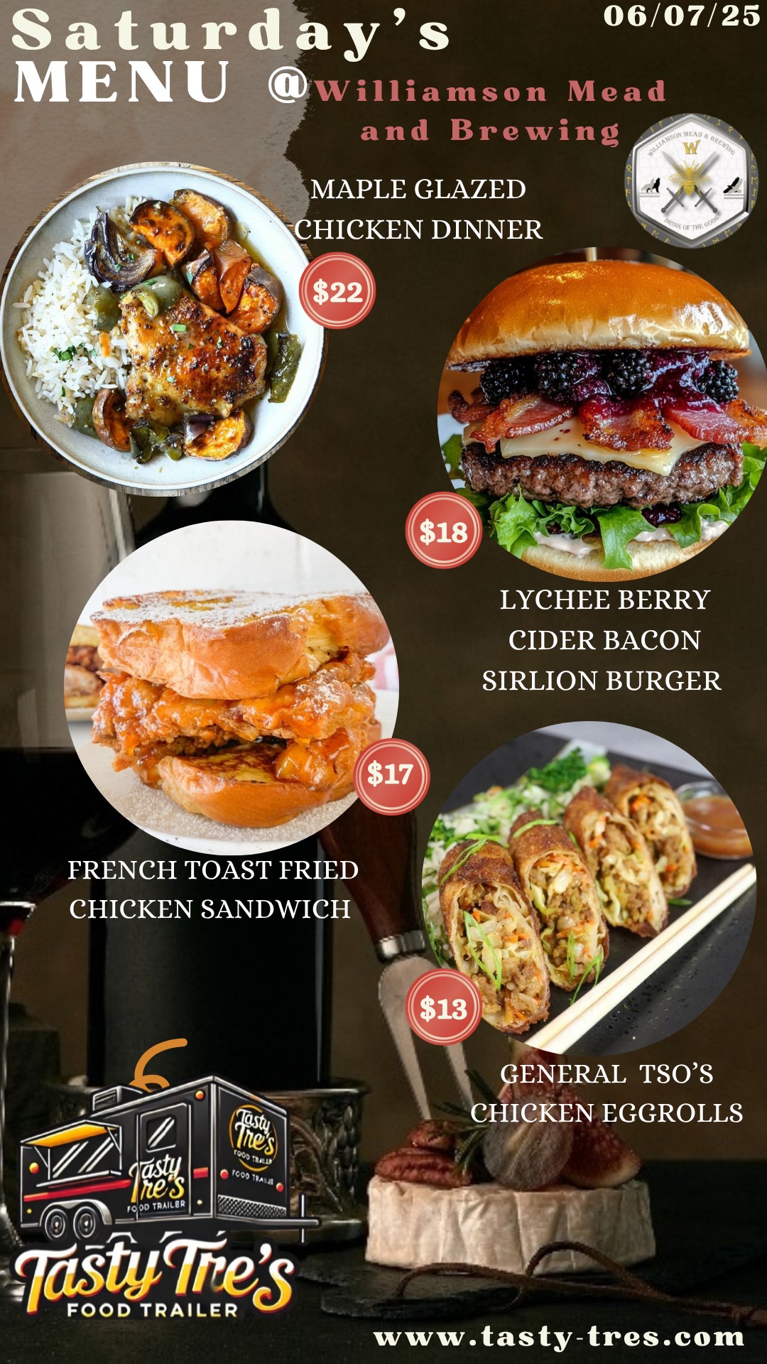 Williamson Mead and Brewing Menu