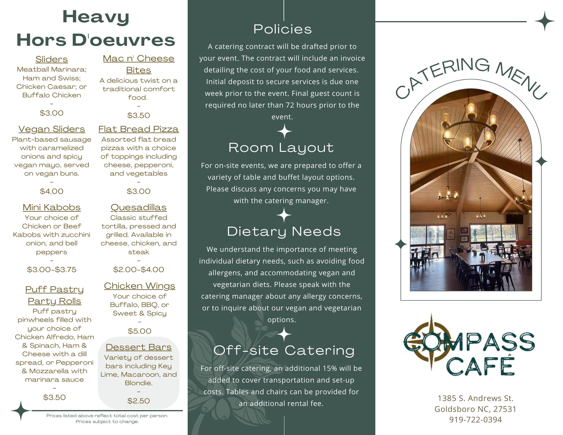 Compass Cafe Menu