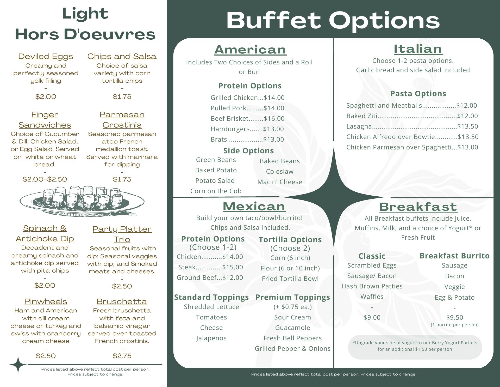 Compass Cafe Menu