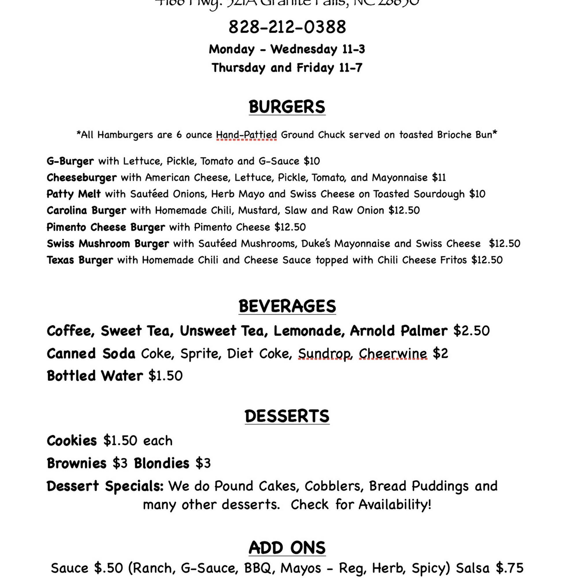 Gratitude Cafe And Takeout Menu