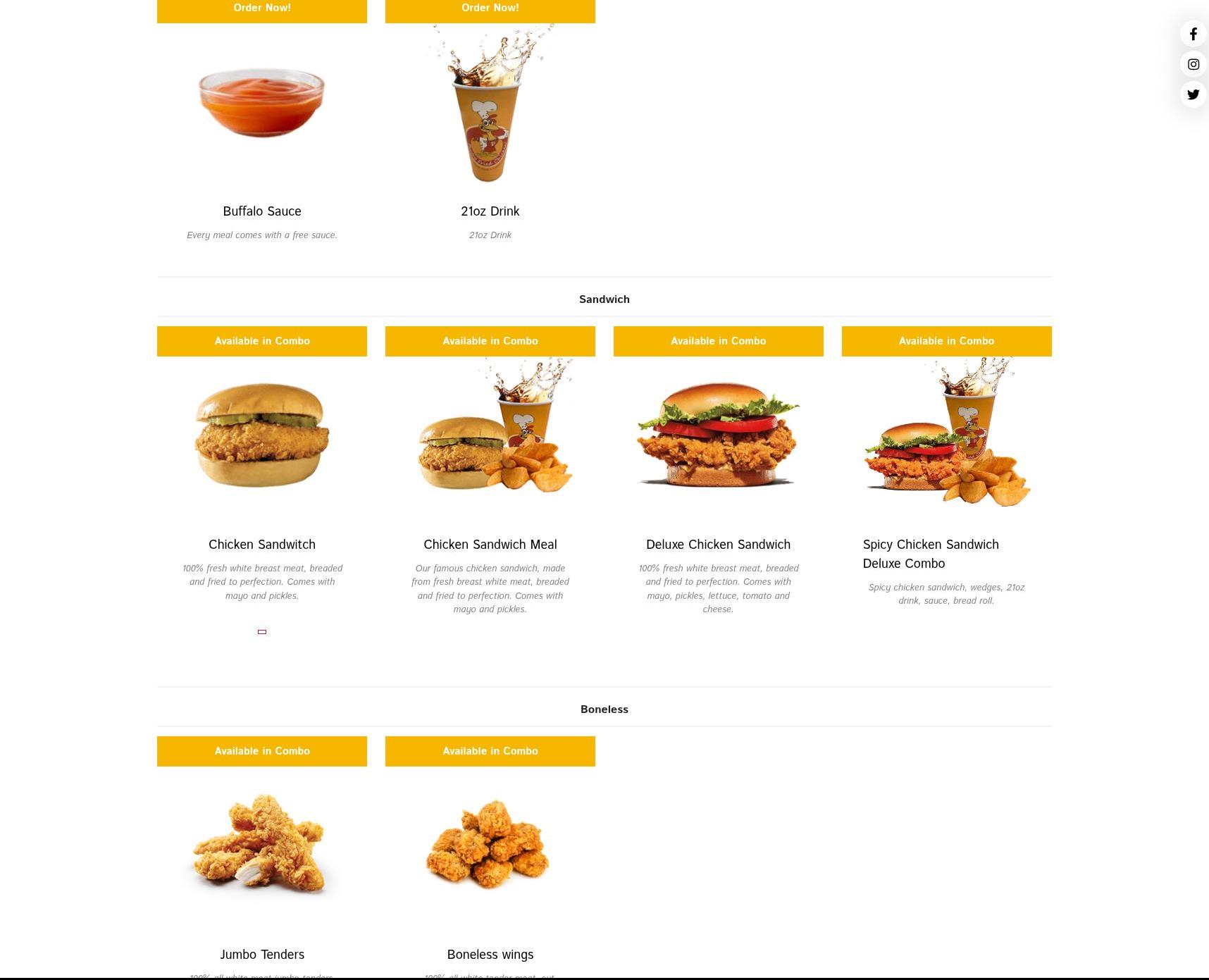 Pantry Fried Chicken #3 Menu