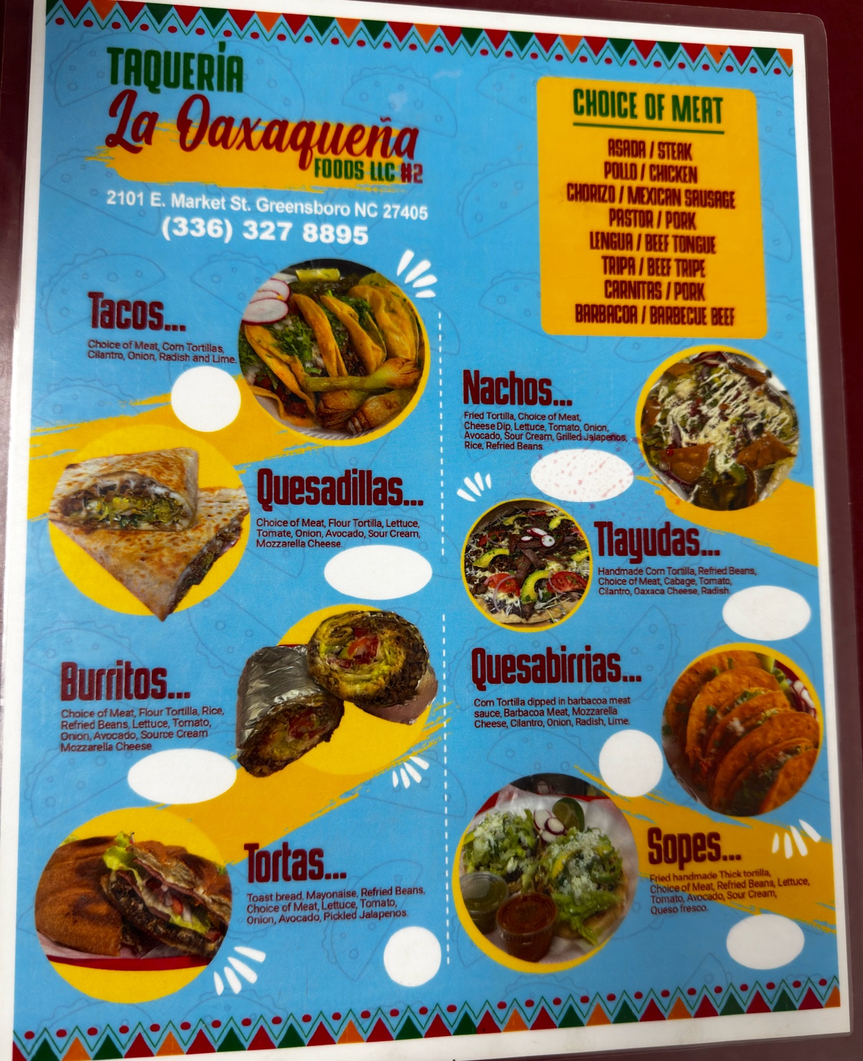 Taquería La Oaxaqueña Foods #2 Menu