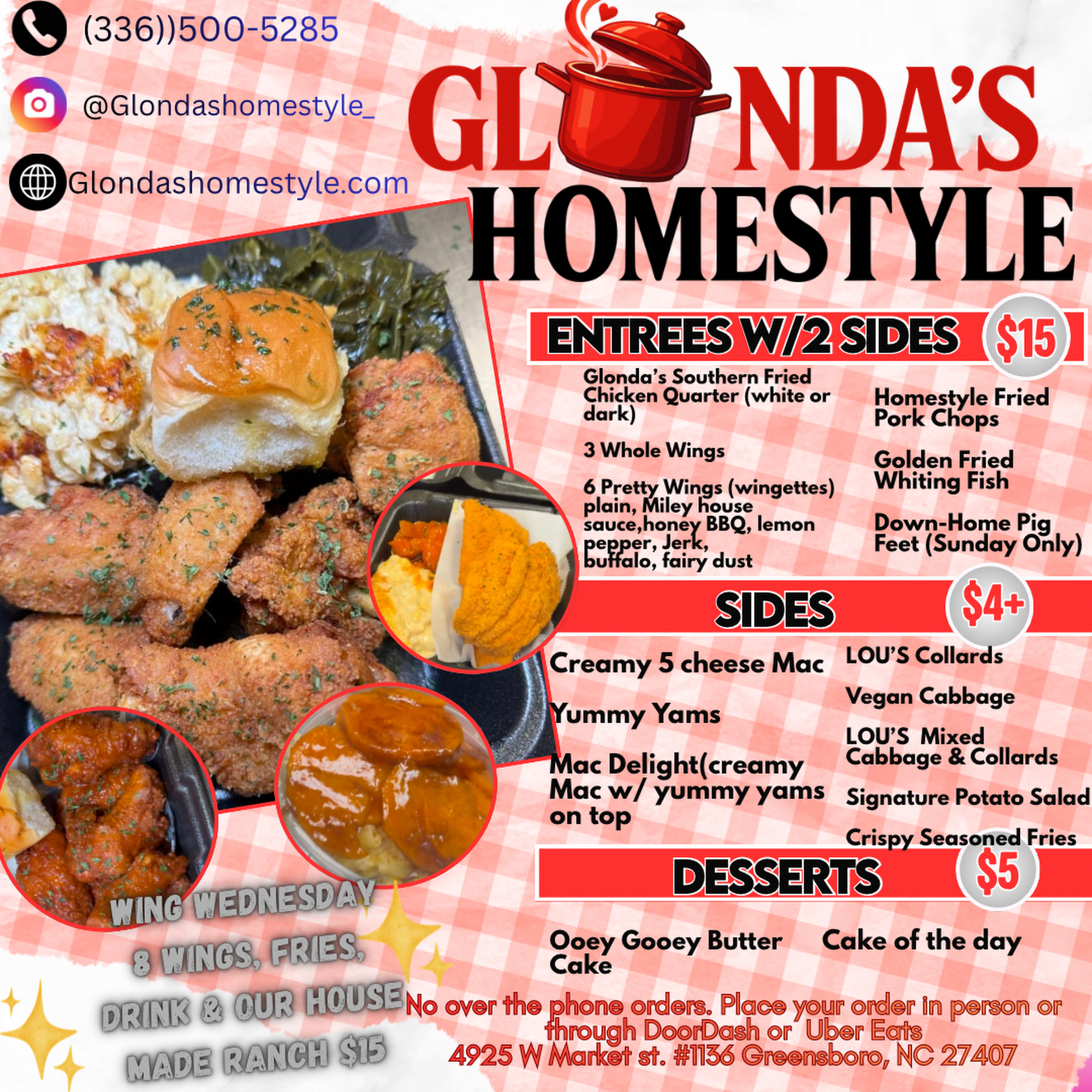 Glonda's Homestyle Restaurant Menu