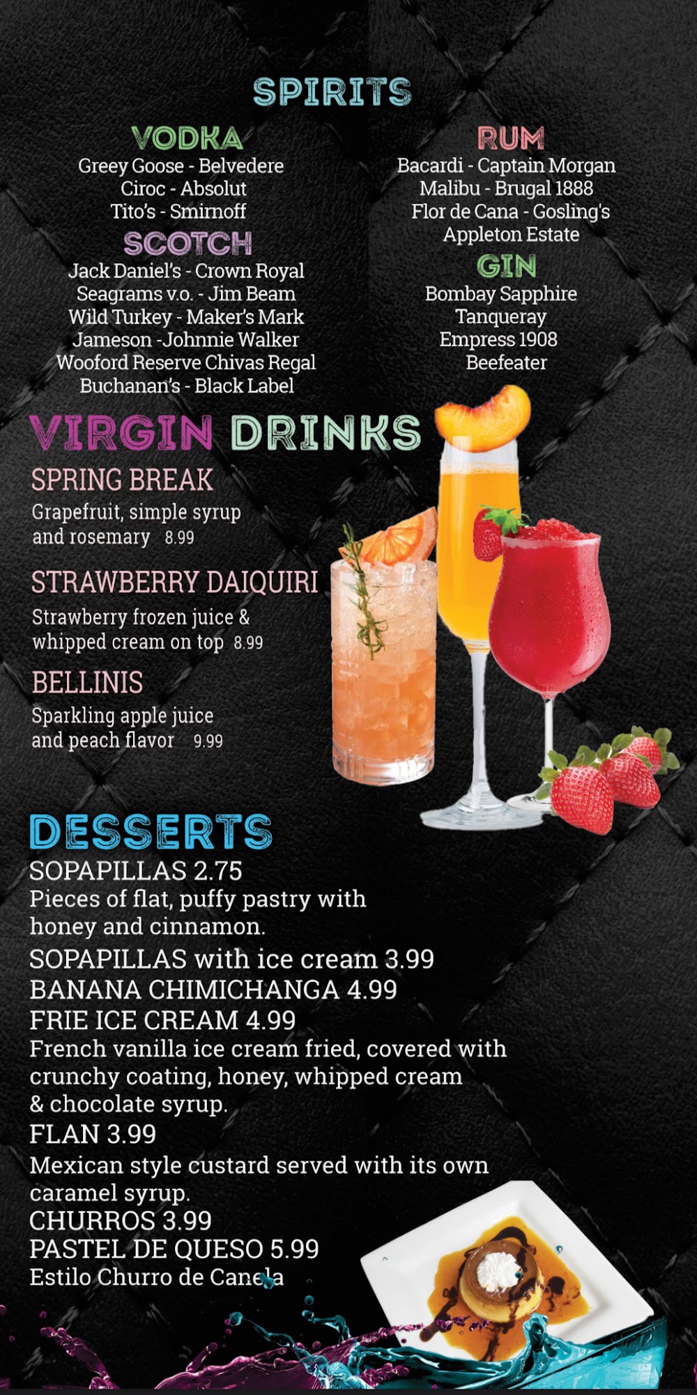 MAZATLAN MEXICAN BAR AND GRILL Menu