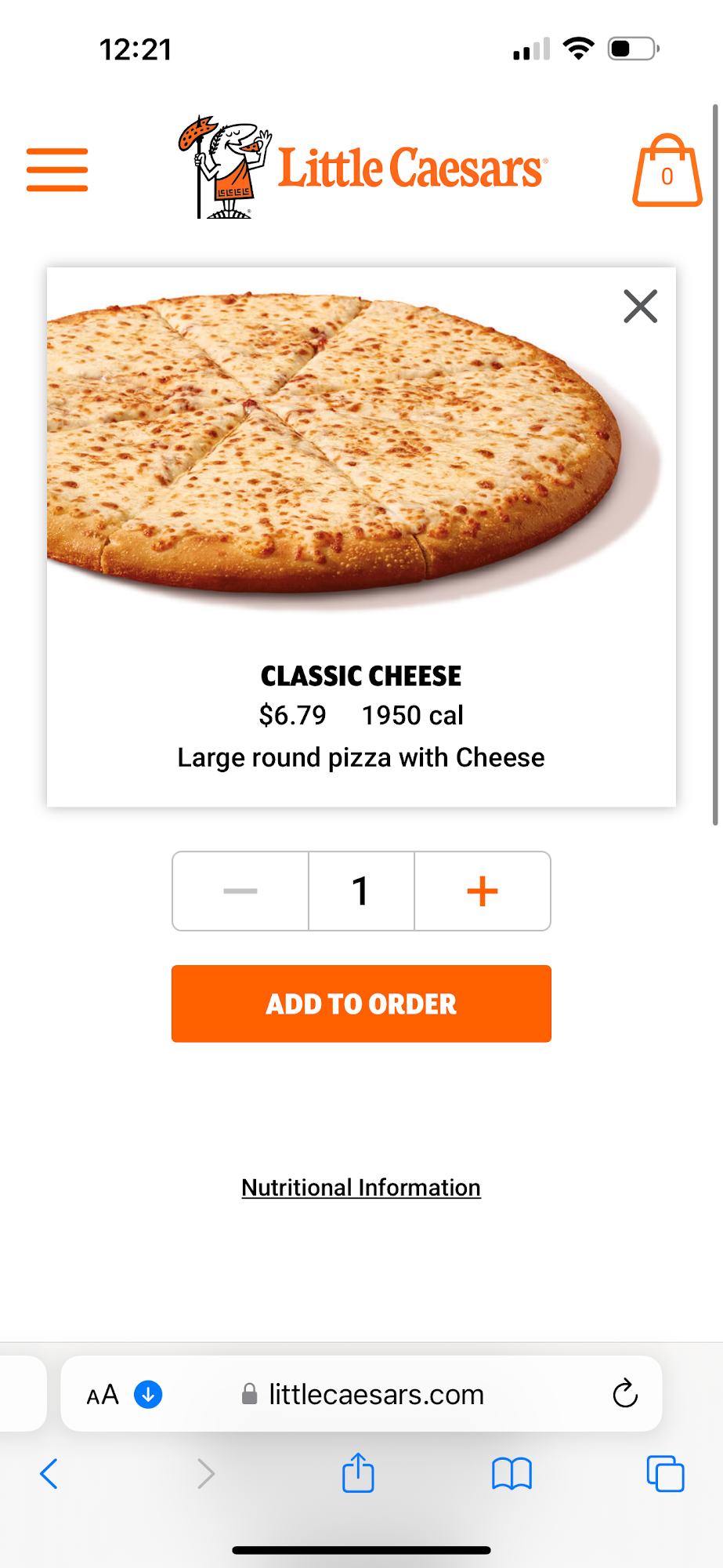 Little Caesars Pizza Menu