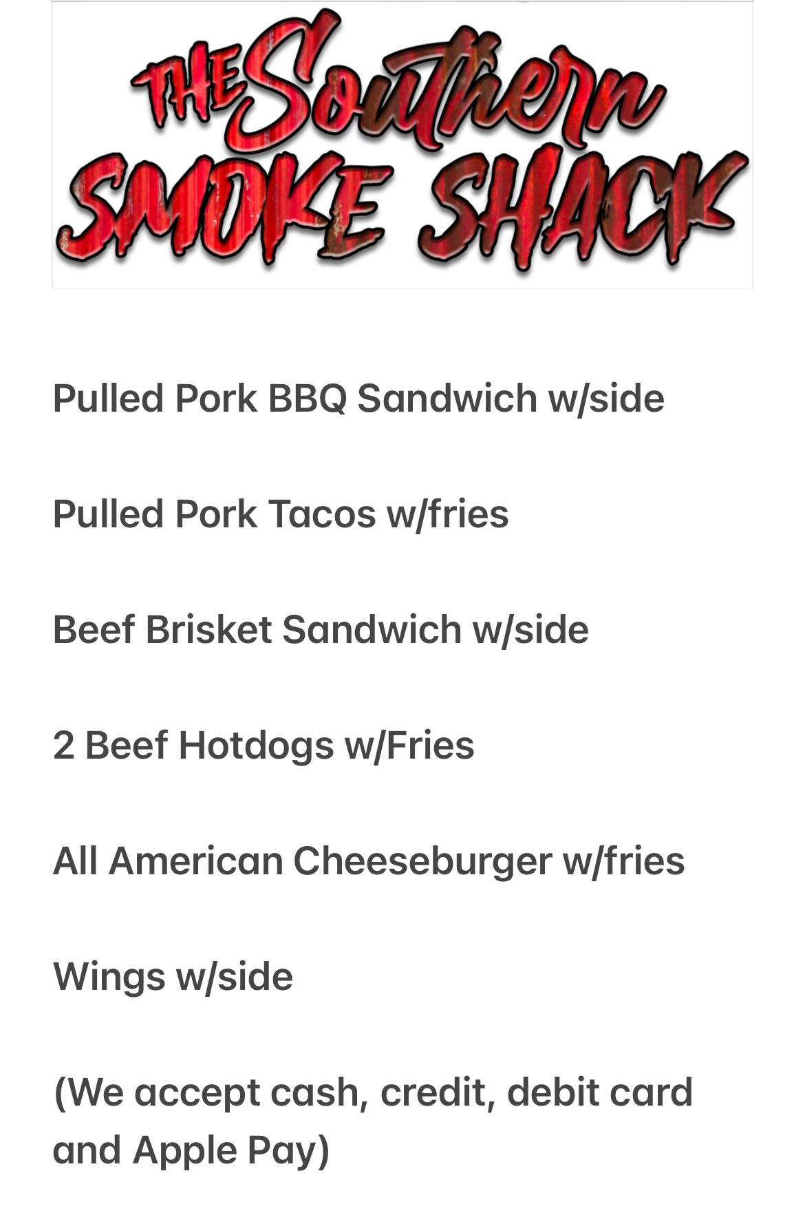Fresh Catch Seafood Shack Food Truck & Catering Menu