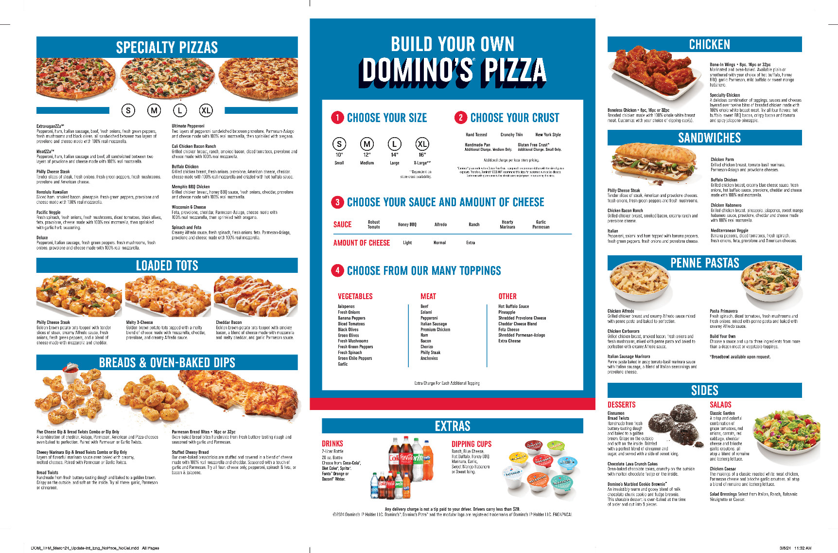 Domino's Pizza Menu