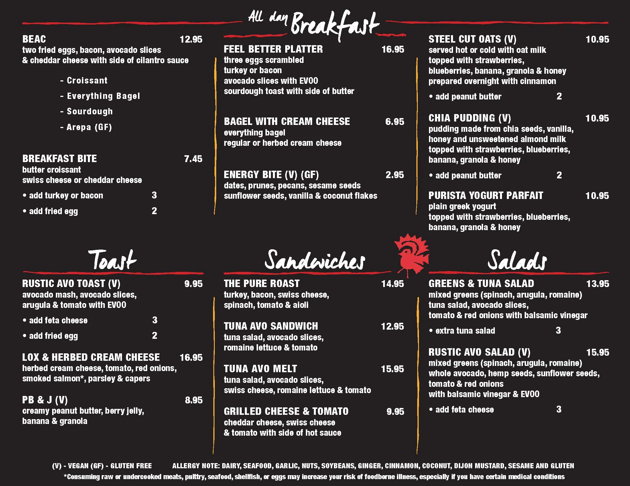 Puroast Coffee Company, Inc Menu