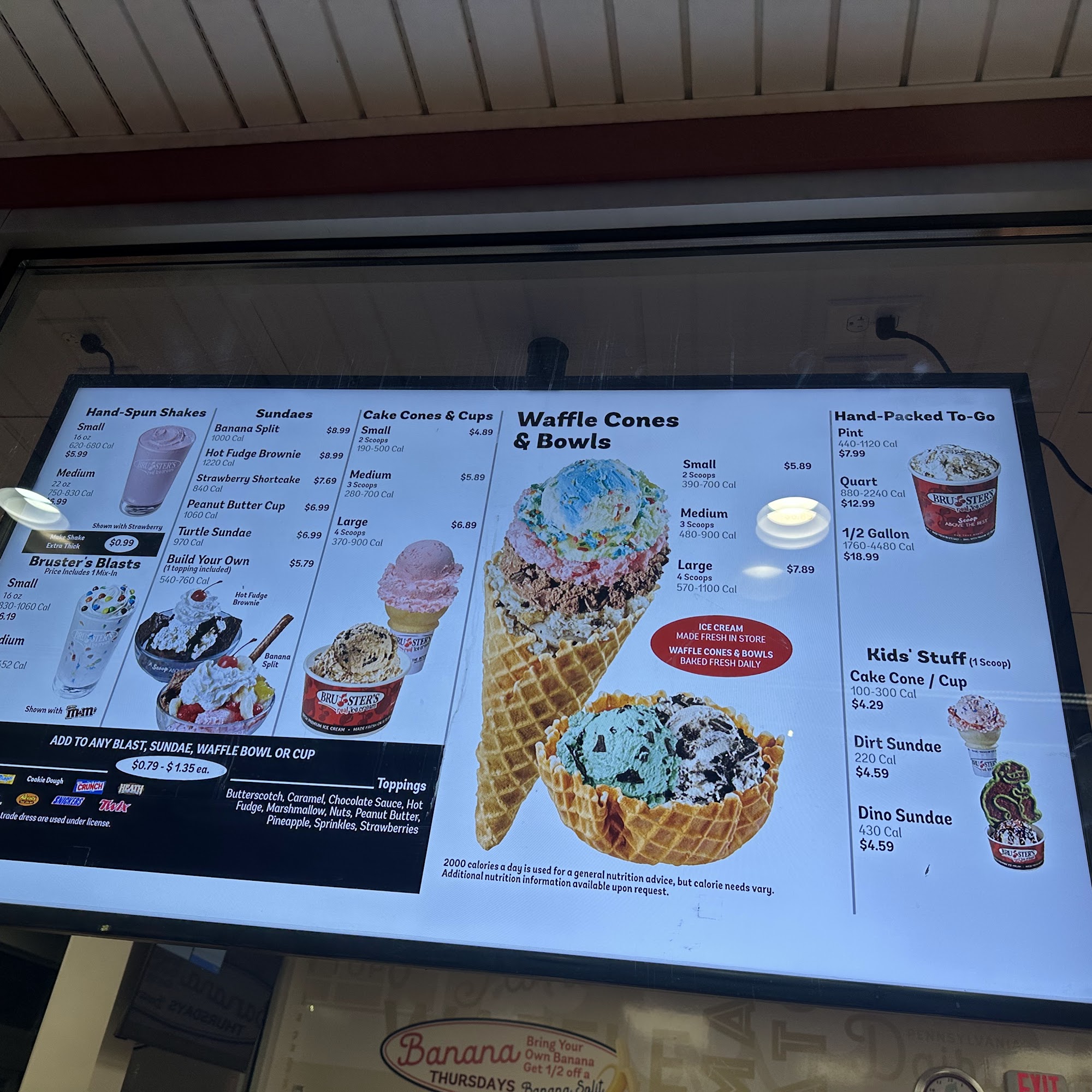 Bruster's Real Ice Cream Menu