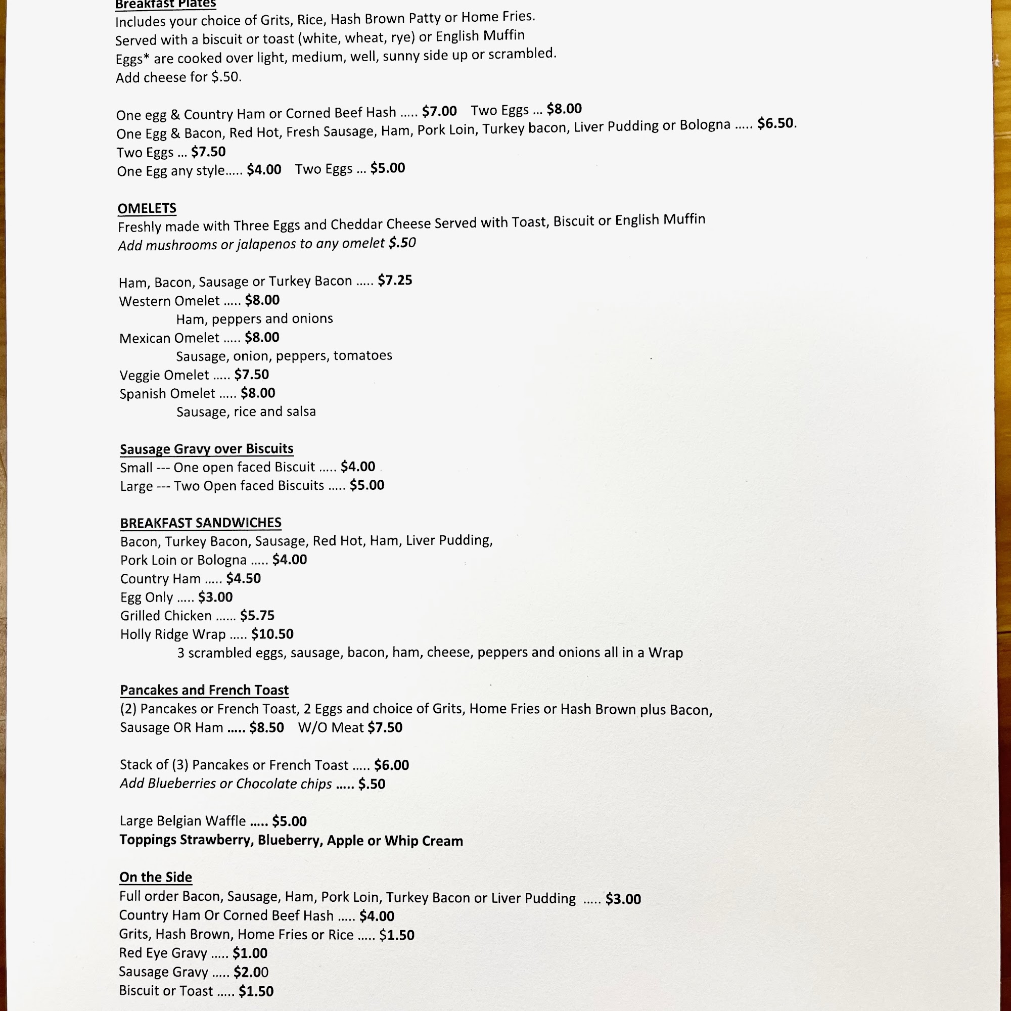 City Café Holly Ridge