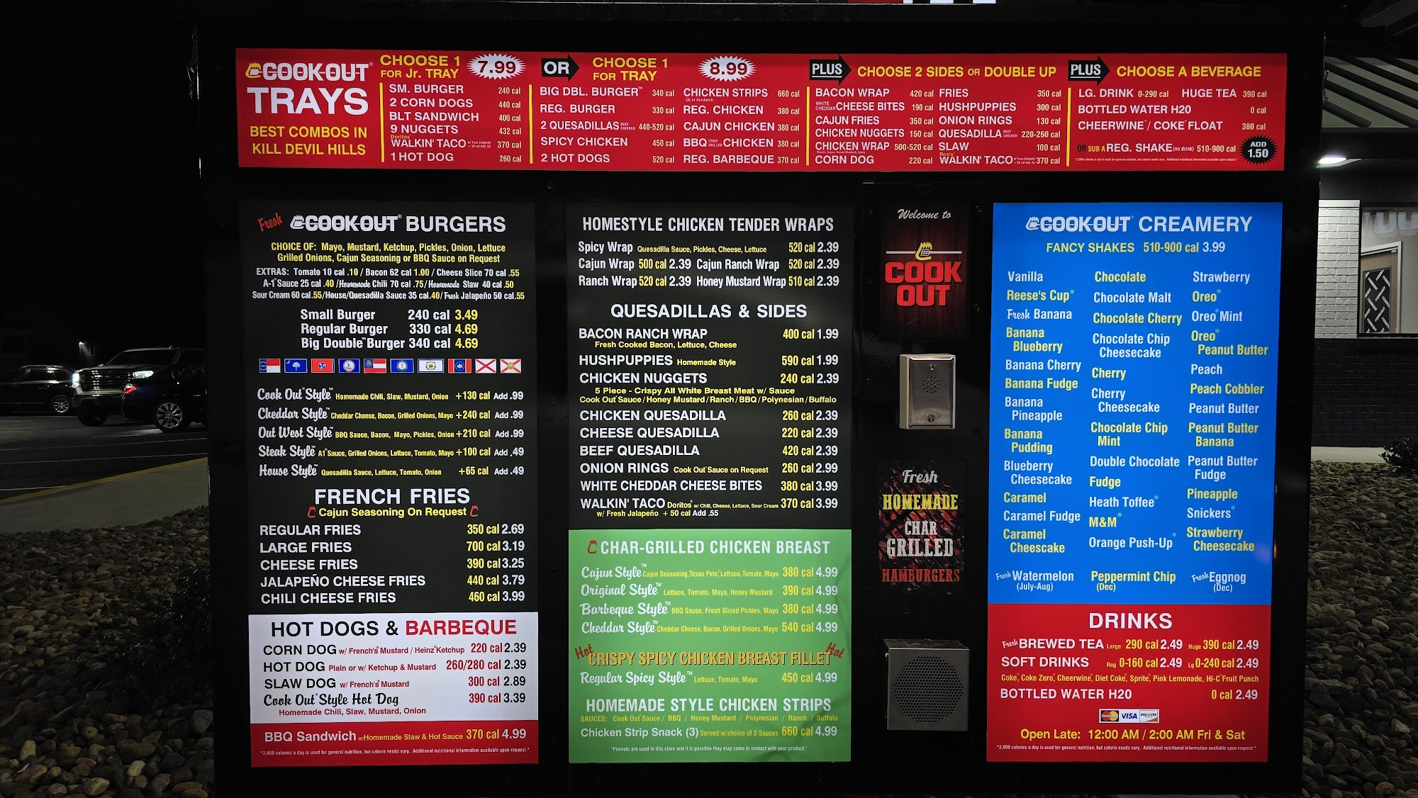 Cook Out Menu
