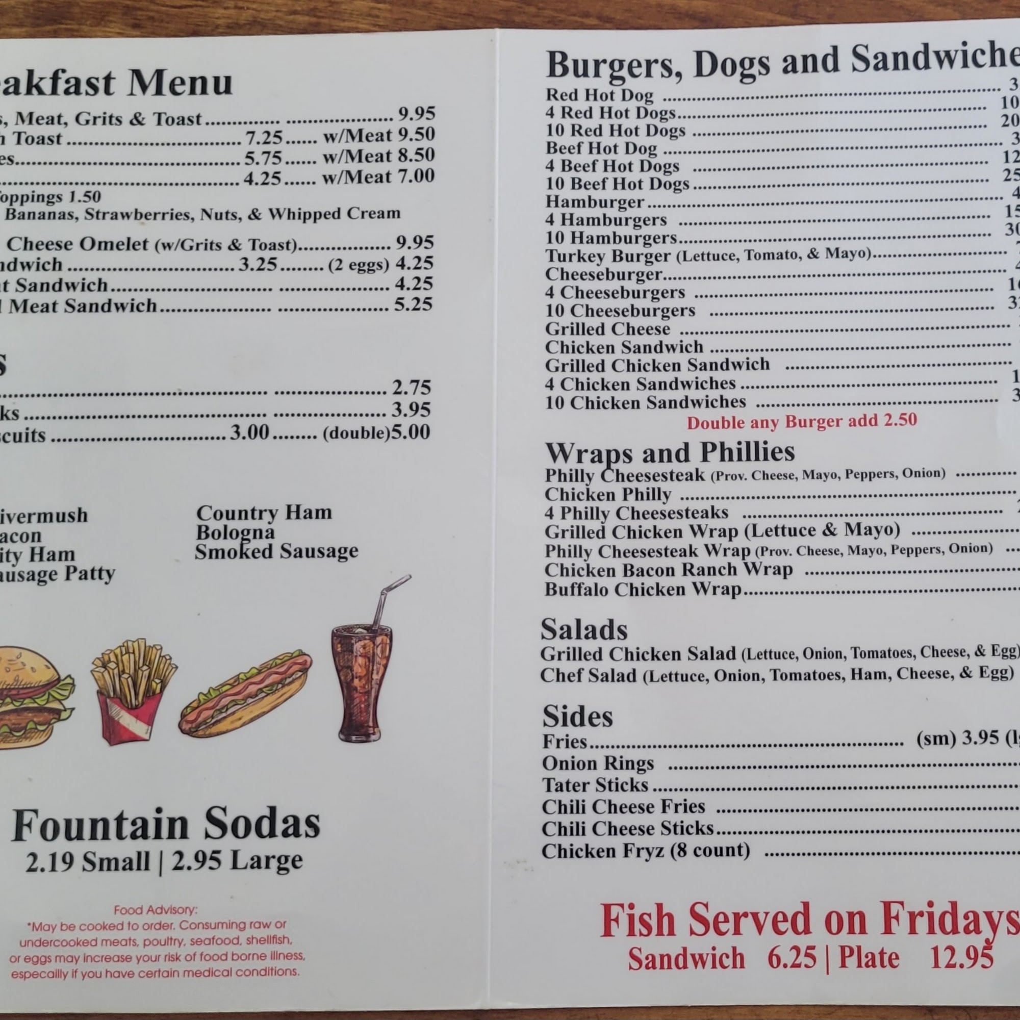 Landis Dairy Bar Menu