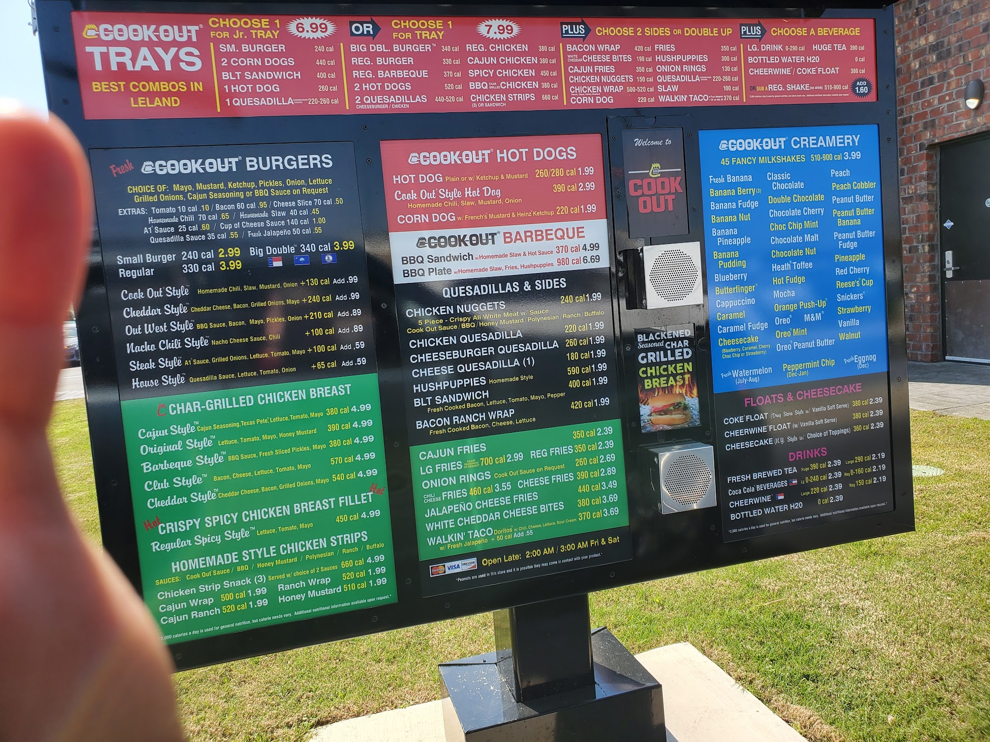 Cook Out Menu