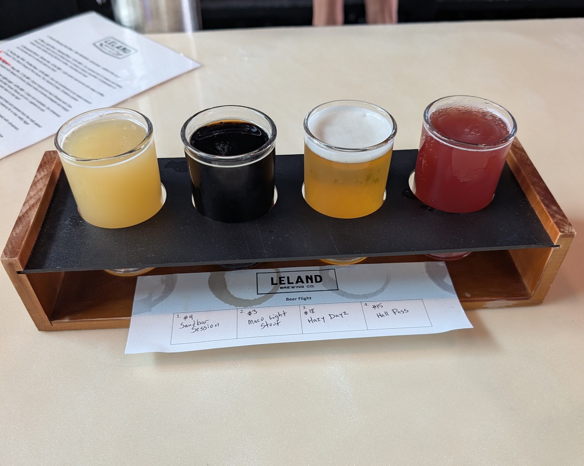 Leland Brewing Company Menu