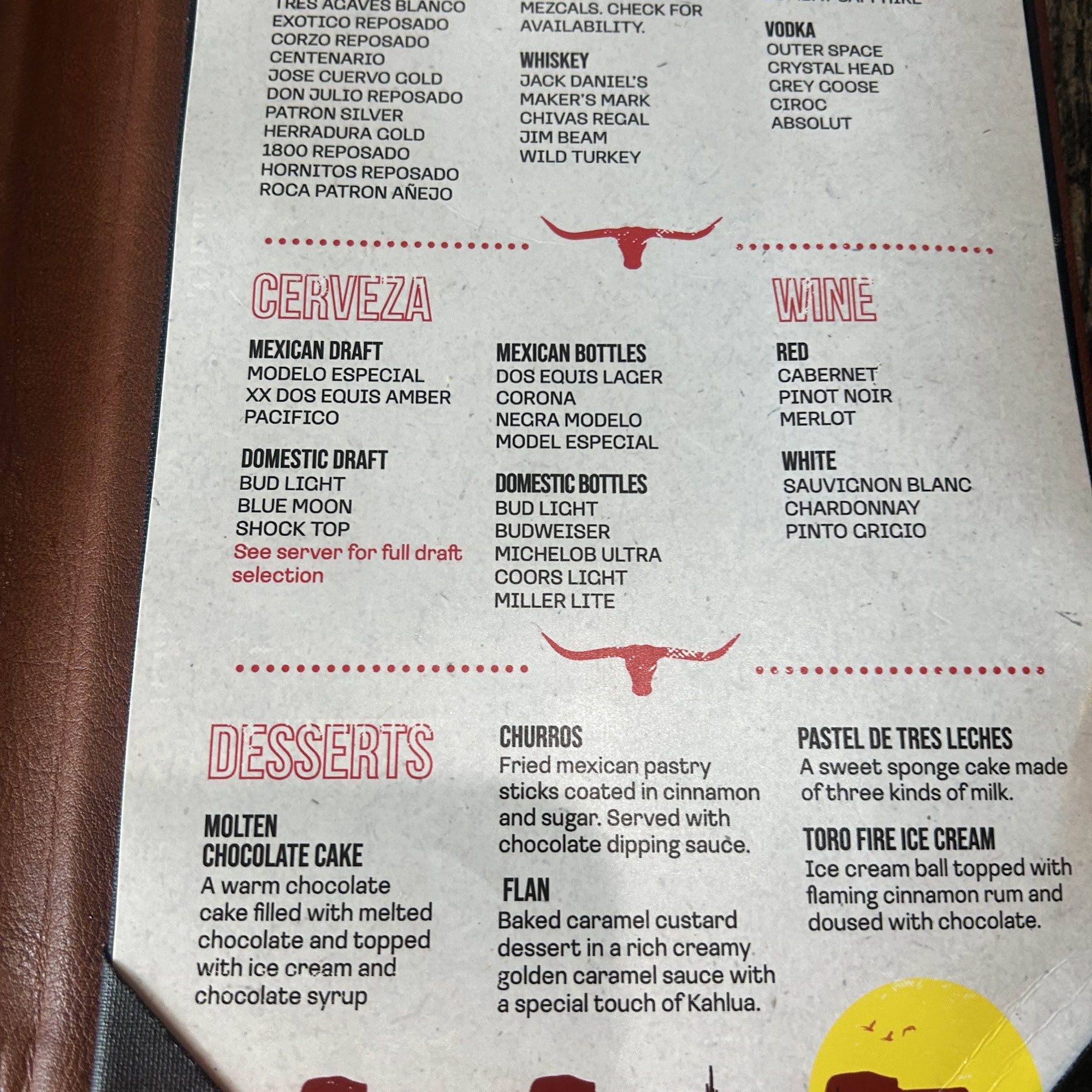 Aye! Toro Tacos & Tequila Menu