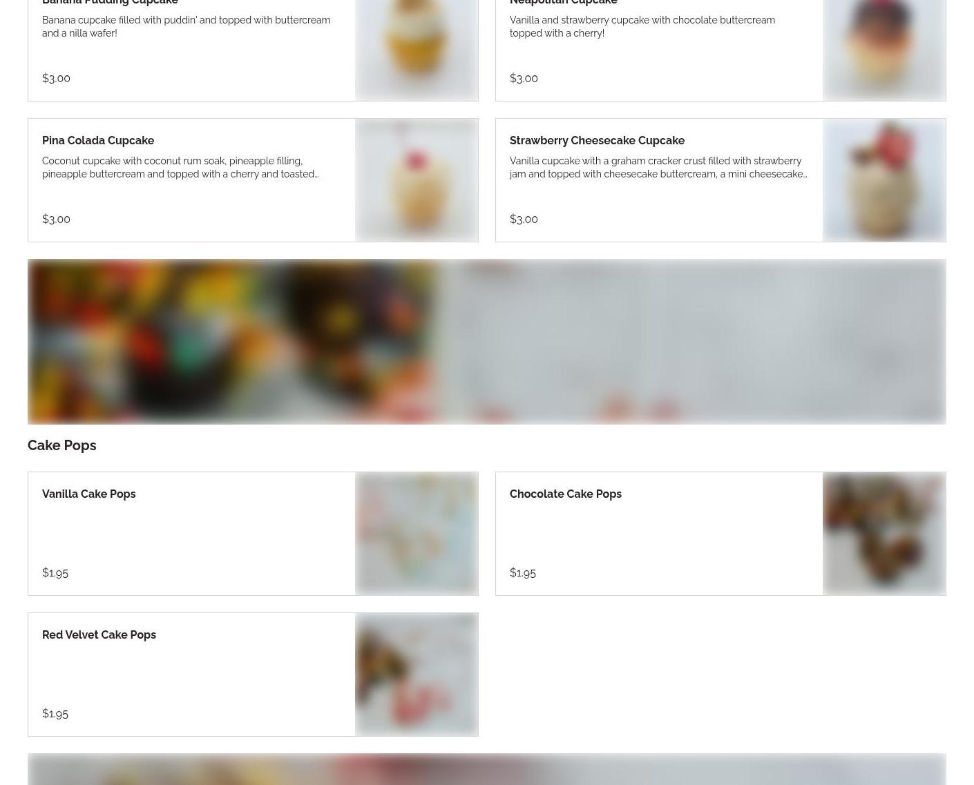 Sassy Cakes Bakery Menu