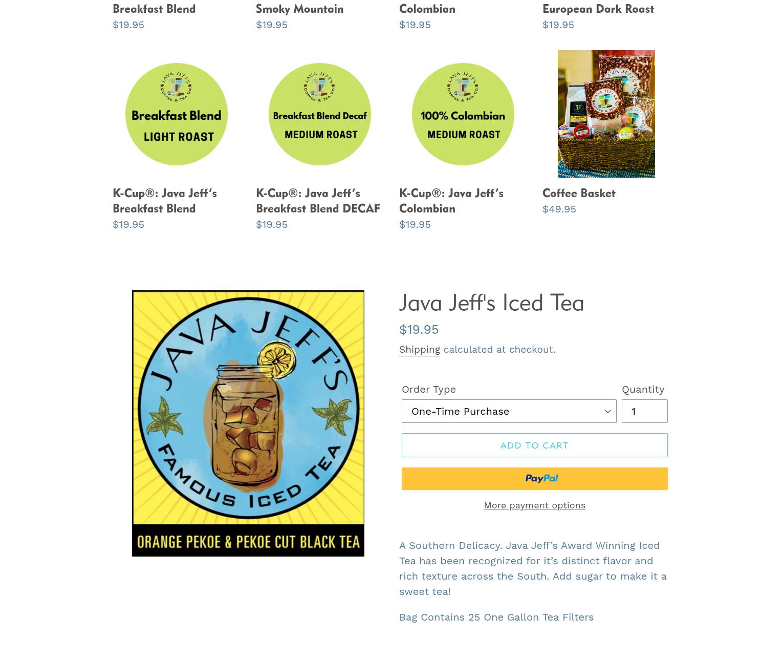 Java Jeff's Coffee & Tea Co Menu