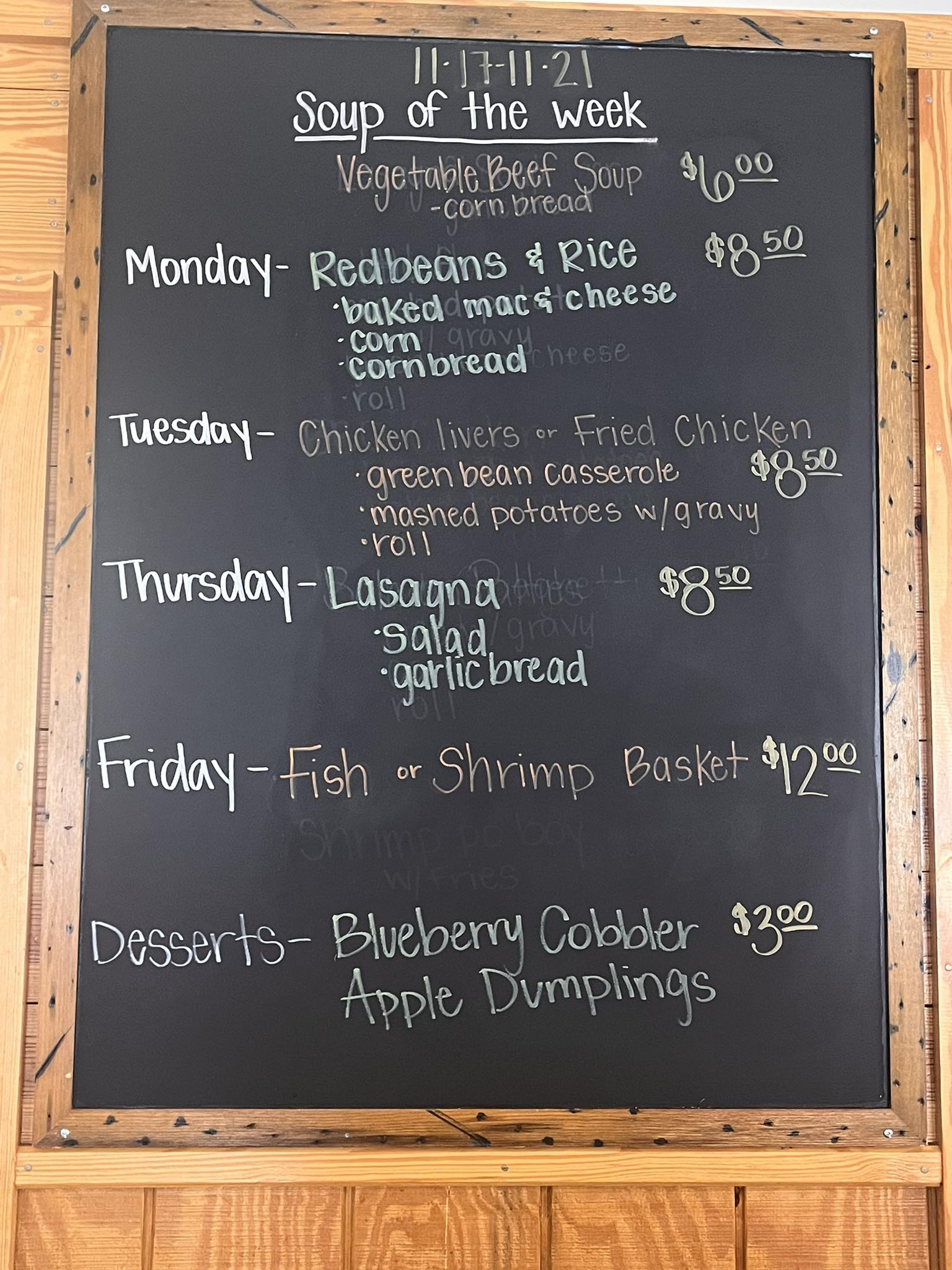 The Harbor Cafe Menu