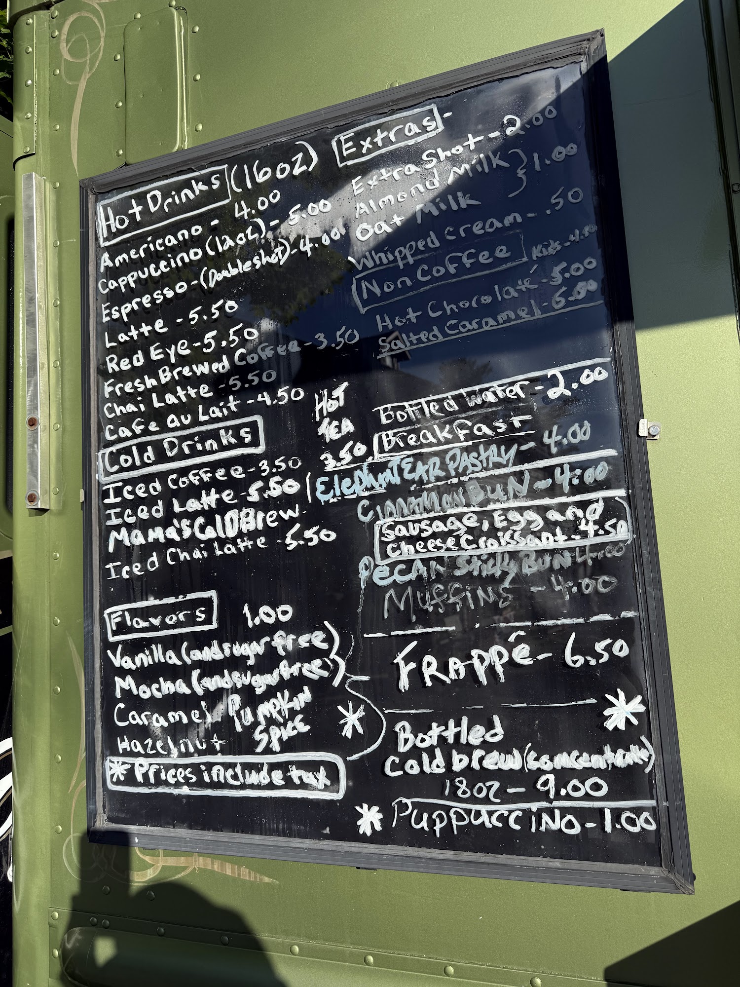 The Coffee Tin Menu