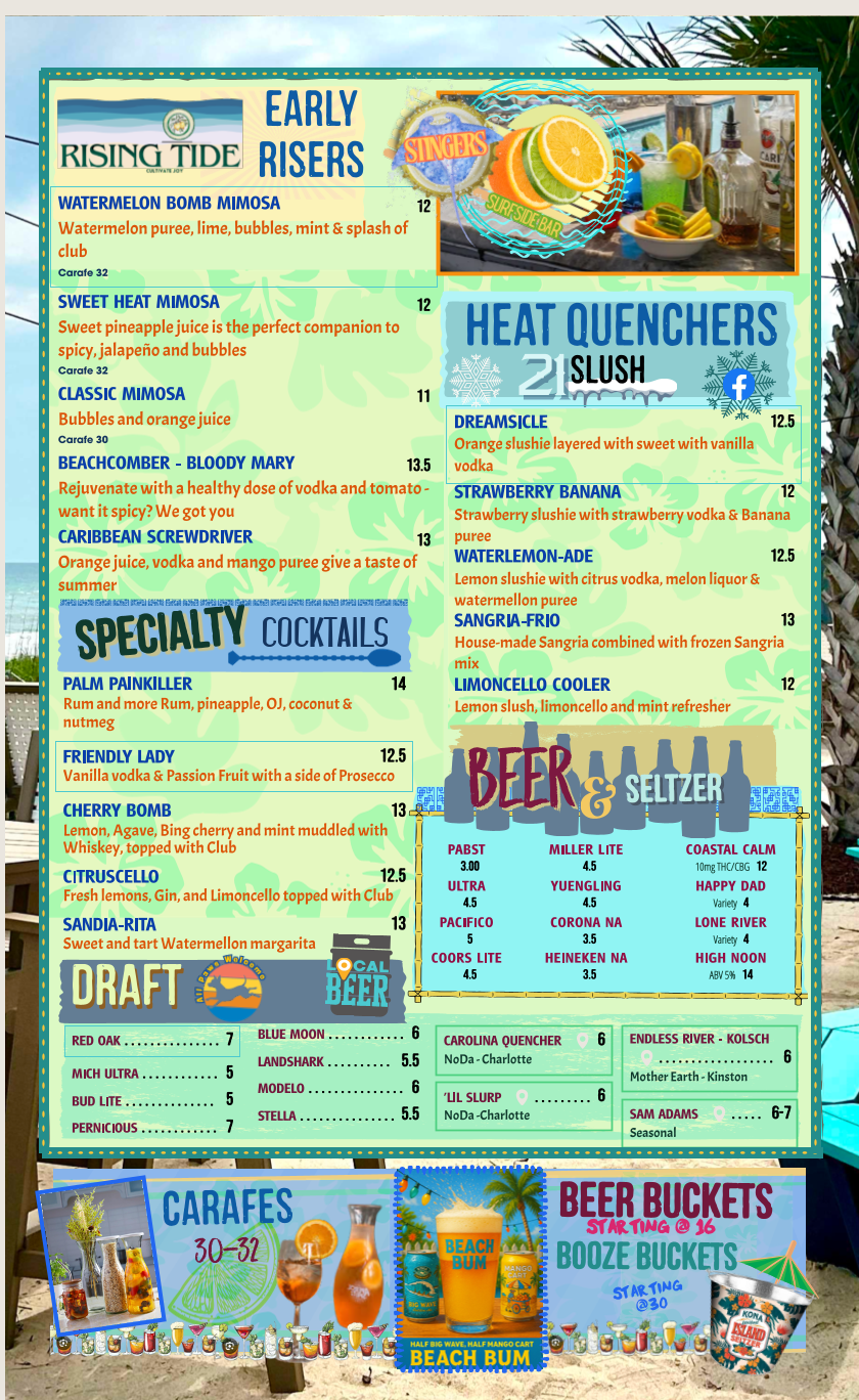 Rising Tide Seafood Company Menu