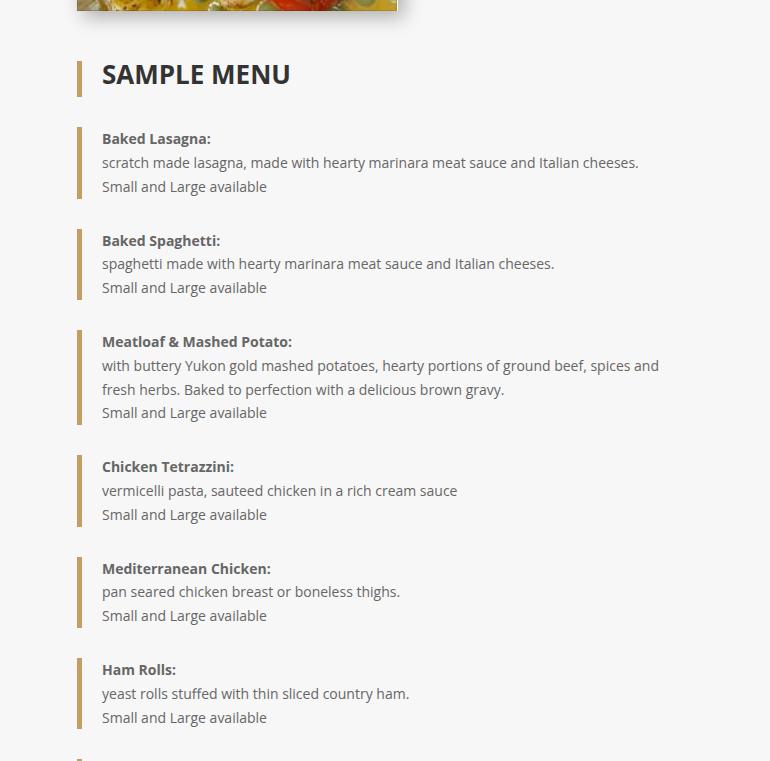 Serving Spoon at 119 Menu
