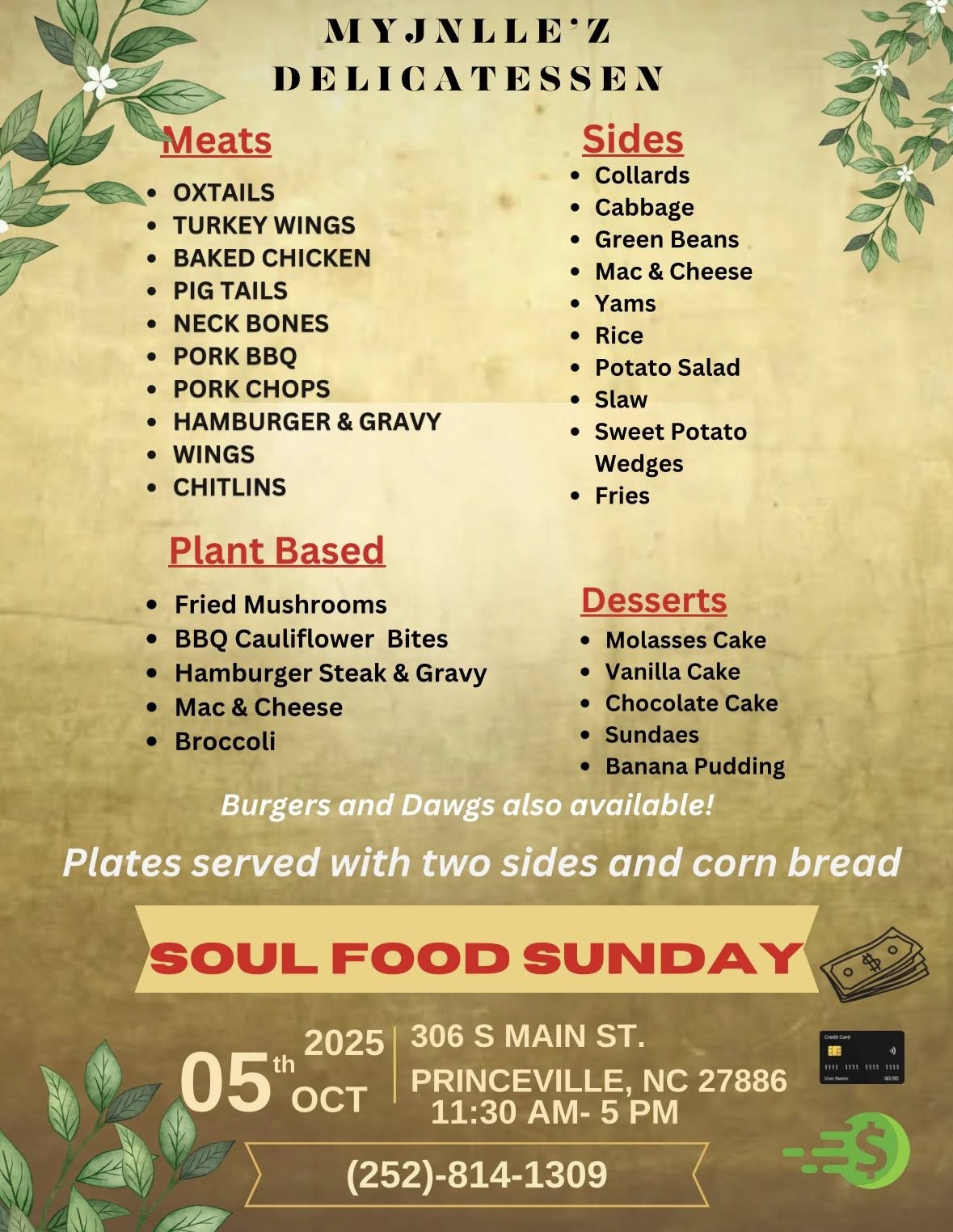MyJnlle’Z Delicatessen Menu
